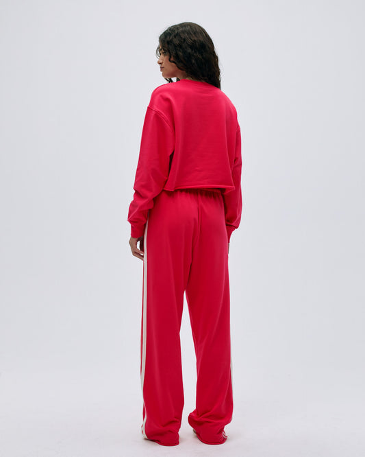 Campus Modal-Blend Straight Leg Sweatpants - Apple Red