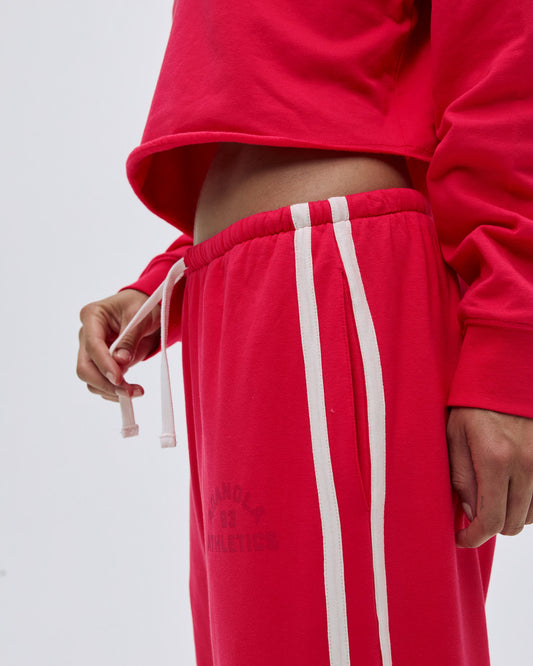 Campus Modal-Blend Straight Leg Sweatpants - Apple Red