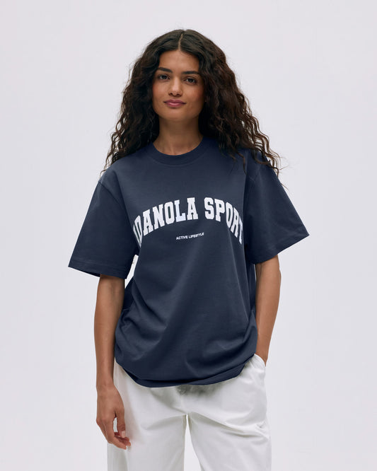 AS Short Sleeve Oversized T-shirt - Midnight Blue/White