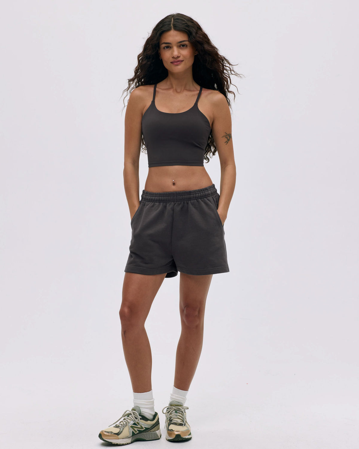 Branded Sweat Shorts Coffee Bean