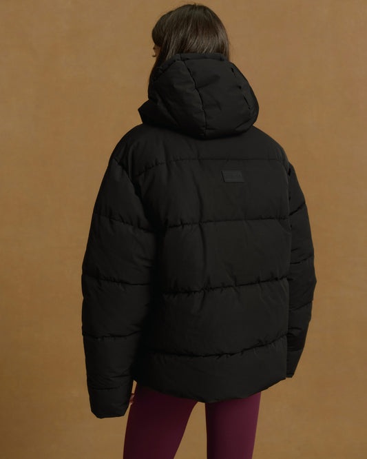 Hooded Puffer Jacket - Black