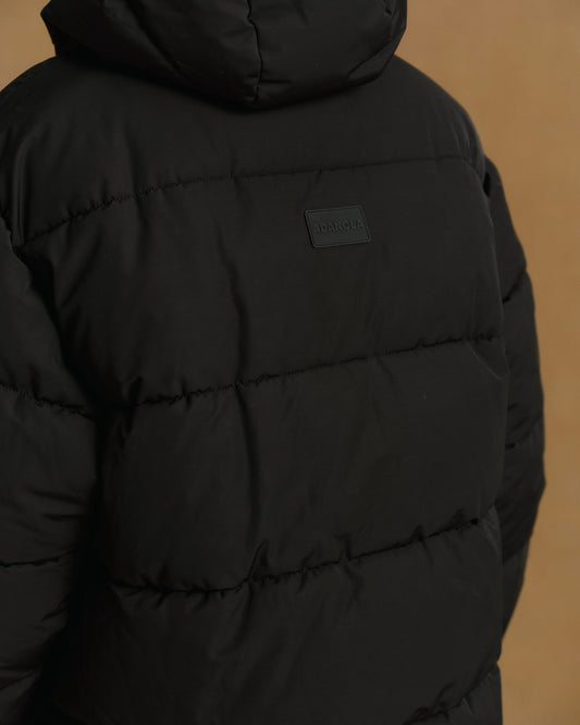 Hooded Puffer Jacket - Black