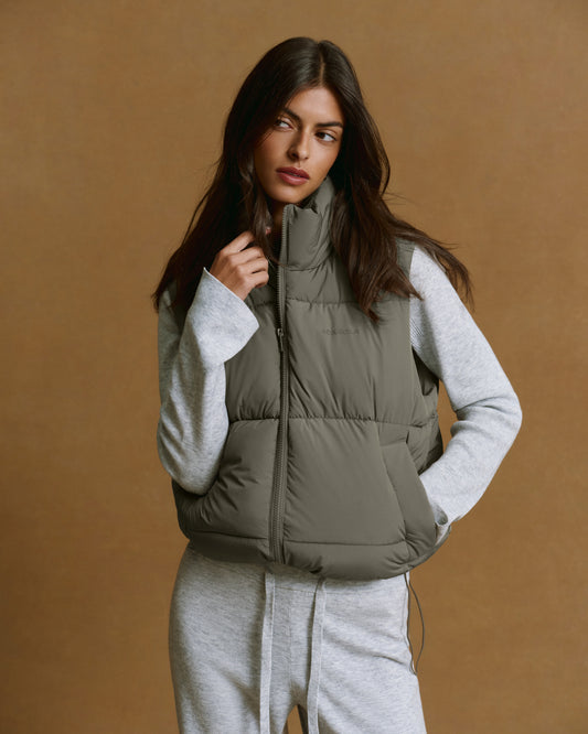 Puffer Gilet - Olive Green