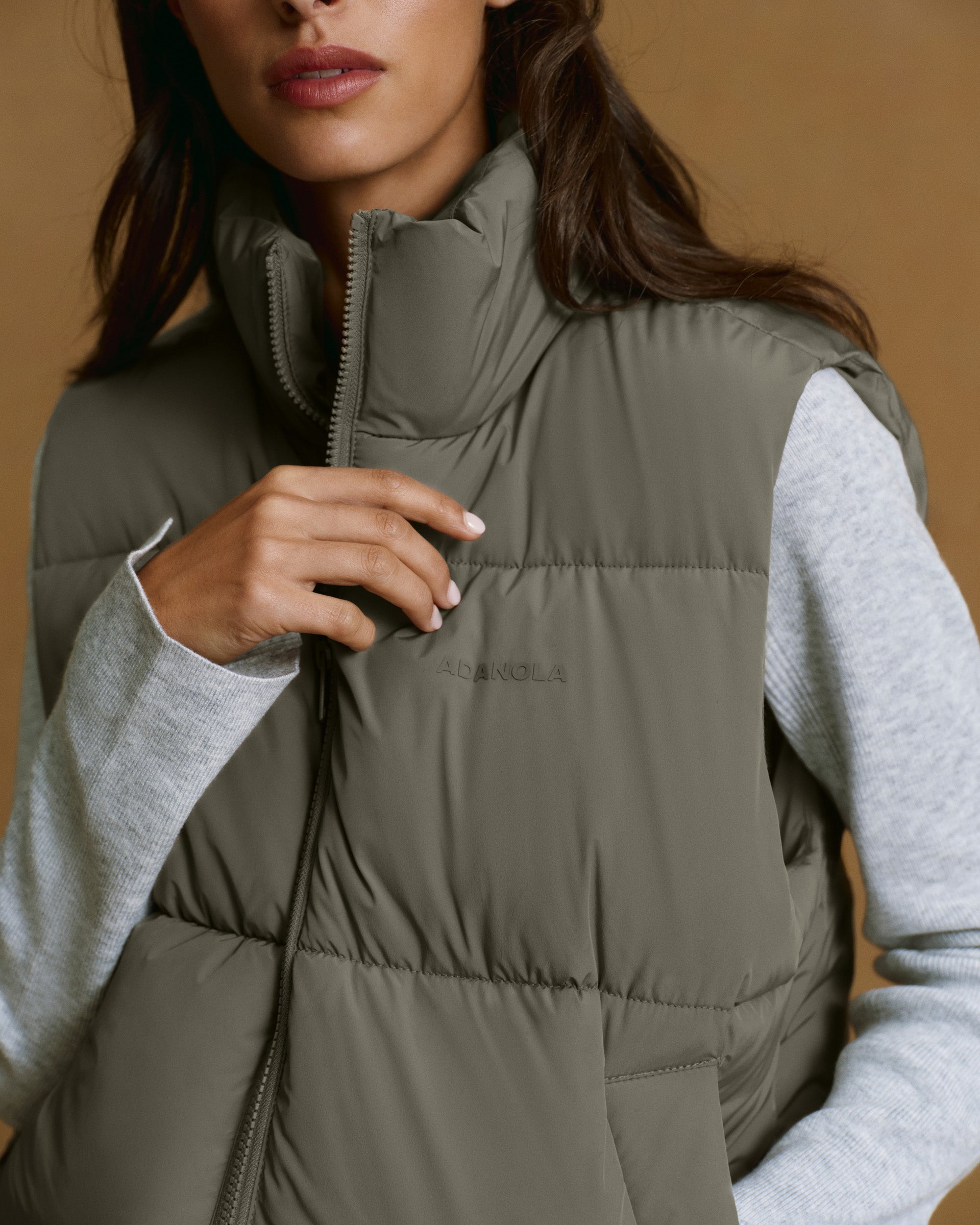 Puffer Gilet - Olive Green – Adanola