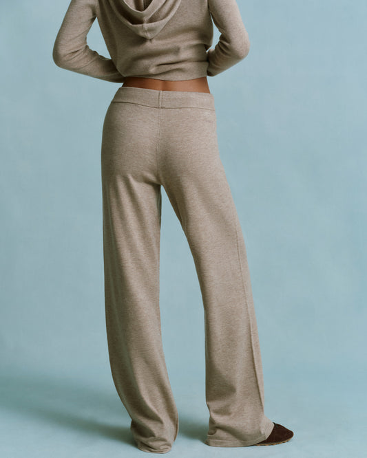 Knit Straight Leg Trousers - Sand