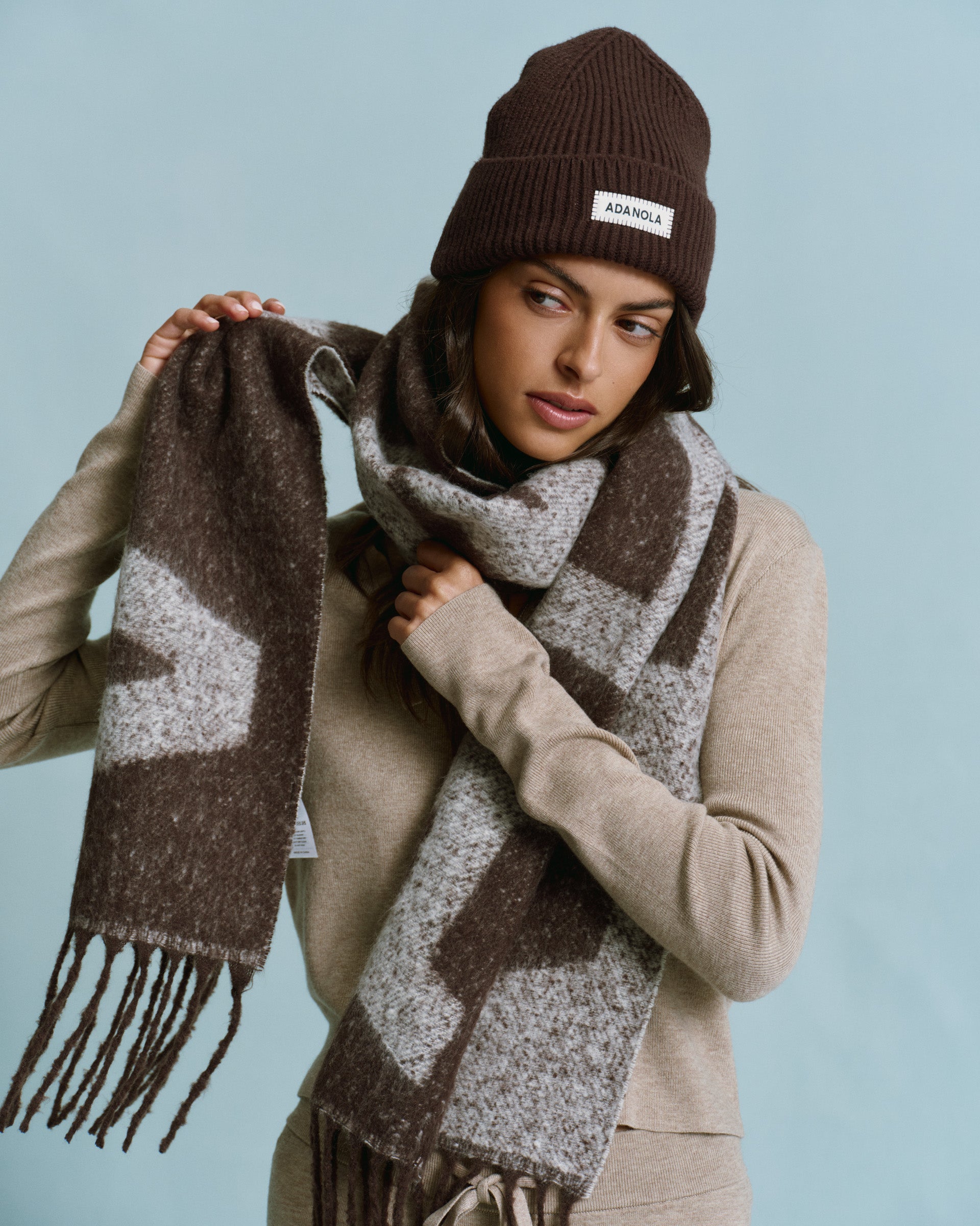 Knit Scarf - Coffee Bean