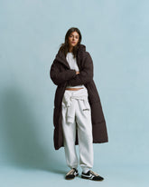 Longline Puffer Jacket - Coffee Bean