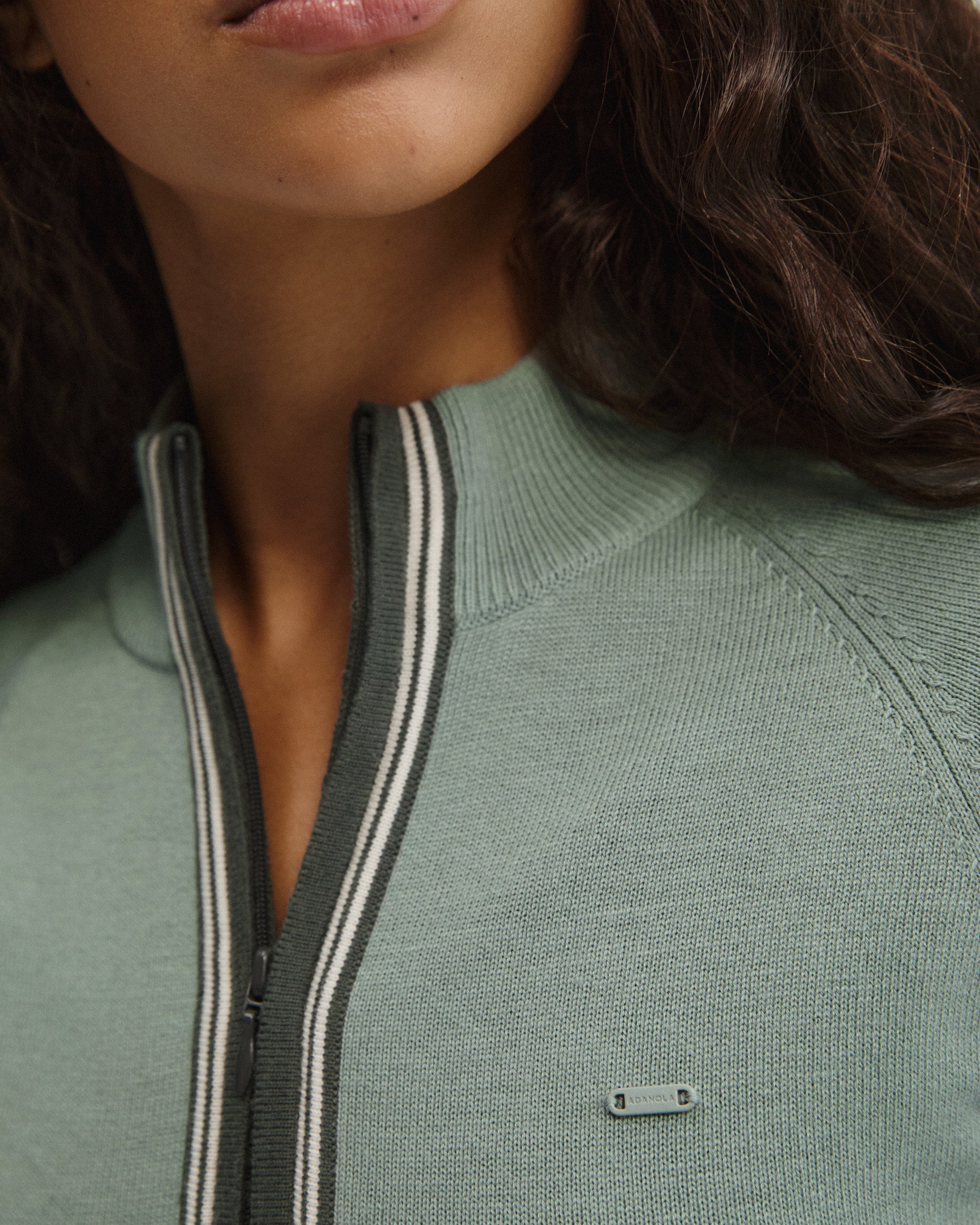 Knit Funnel Neck Sweatshirt - Cloud Blue