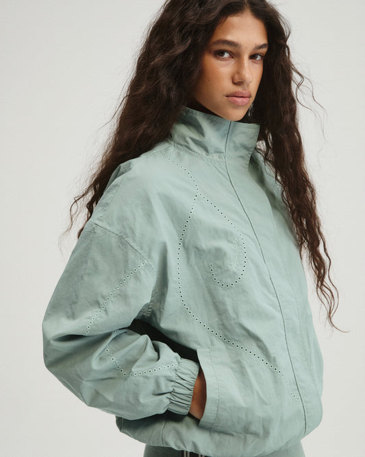 Laser Cut Track Jacket - Cloud Blue