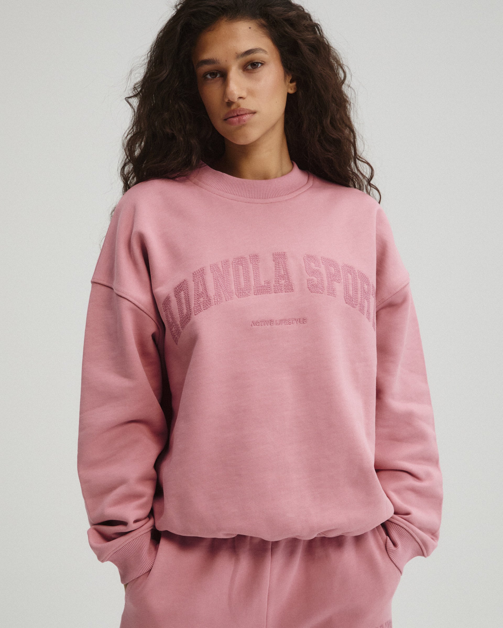 AS Chain Stitch Oversized Sweatshirt - Dusty Pink