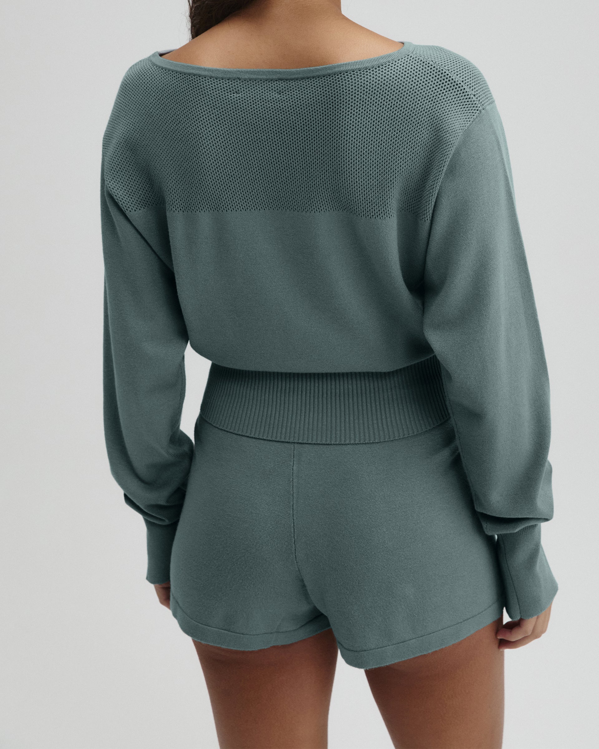 Fine Gauge Knit Shorts - Cloud Blue