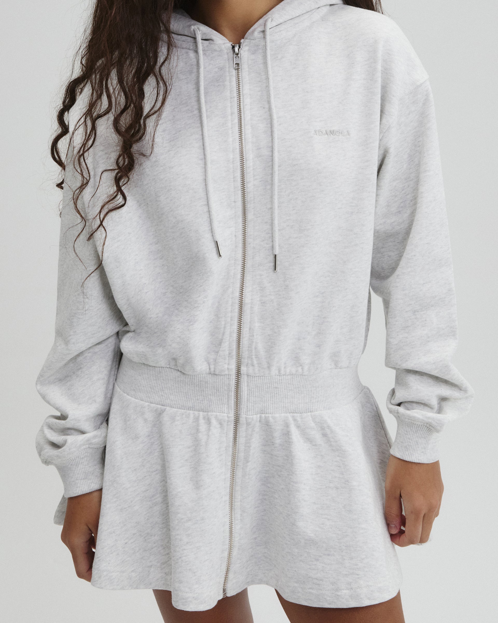 Jersey Hooded Dress - Light Grey Melange - XXS Jersey Hooded Dress - Light Grey Melange - XXS