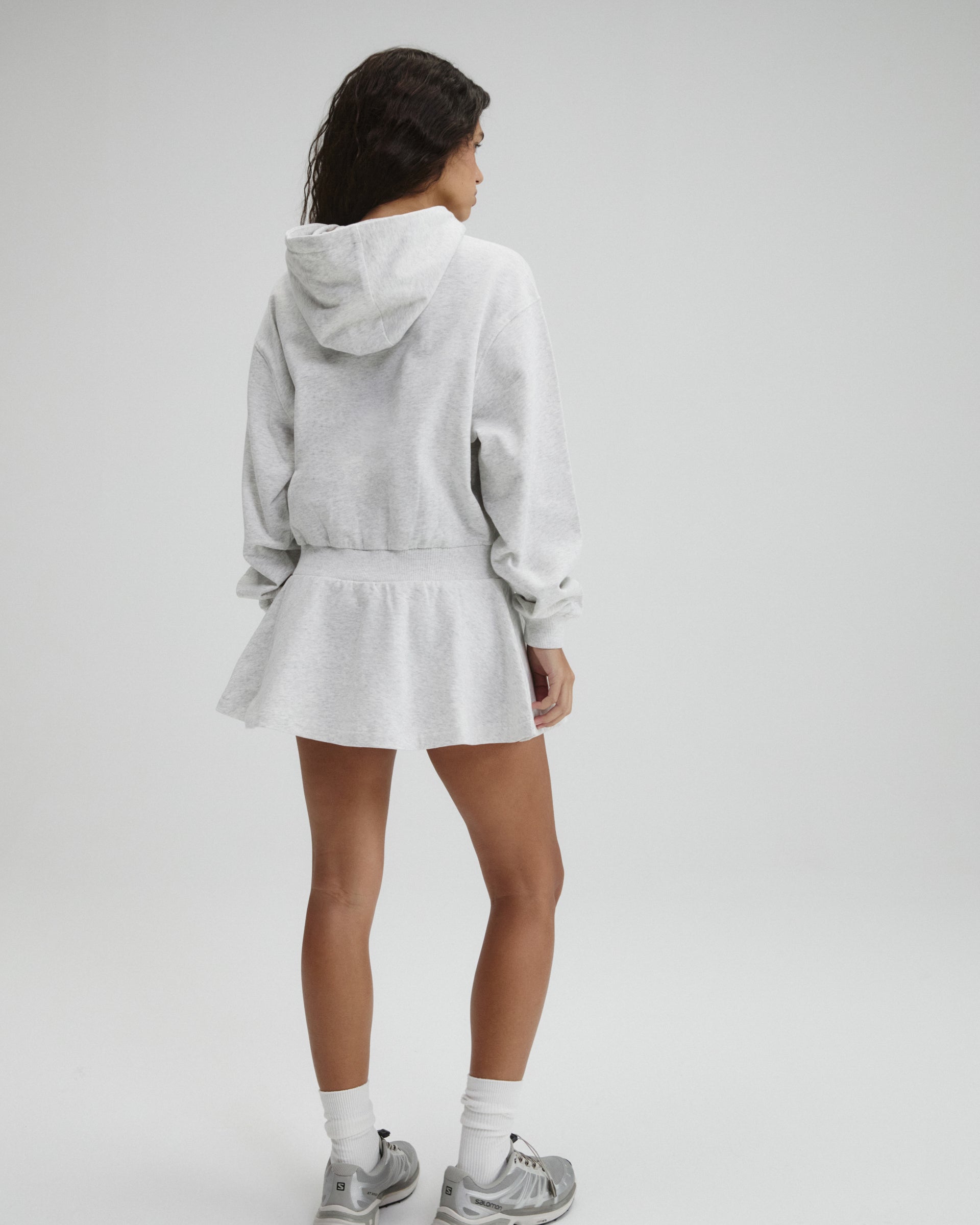 Jersey Hooded Dress - Light Grey Melange - XXS
