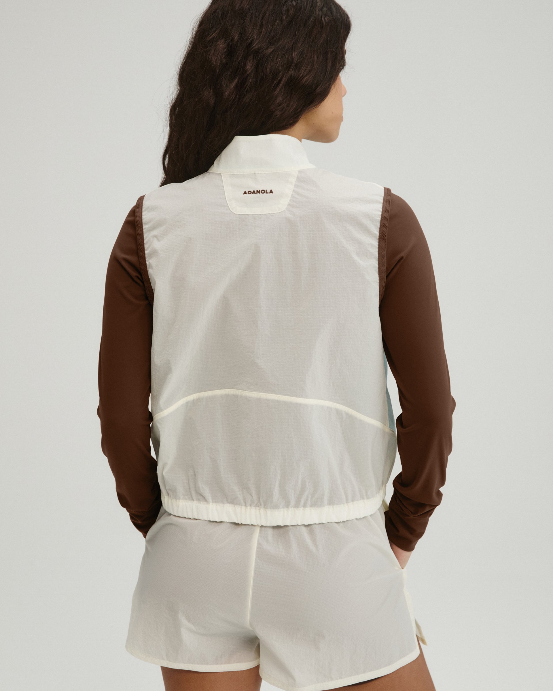 Lightweight Ripstop Gilet - Marshmallow White/Ocean Blue – Adanola