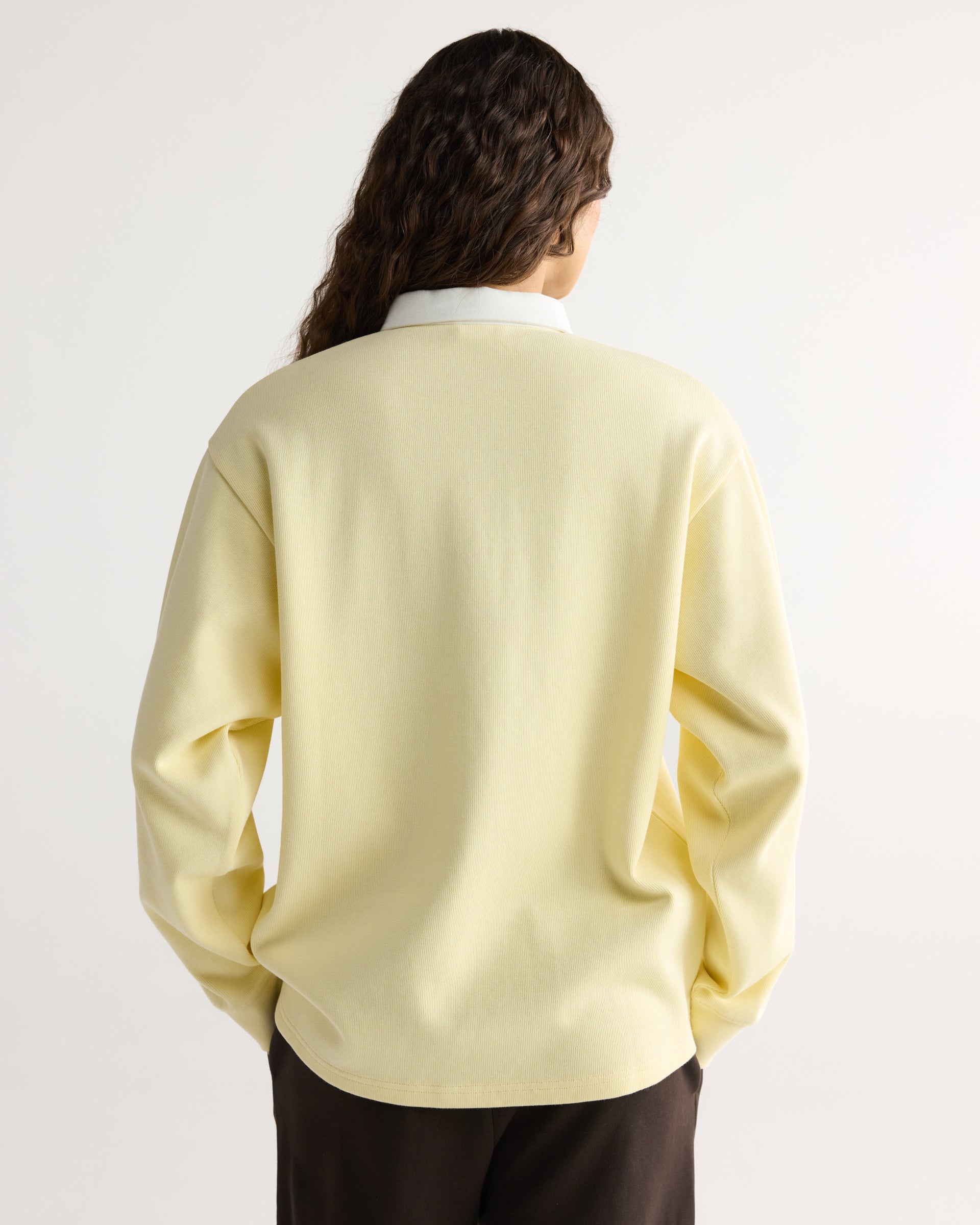 Varsity Oversized Rugby Top - Buttercream