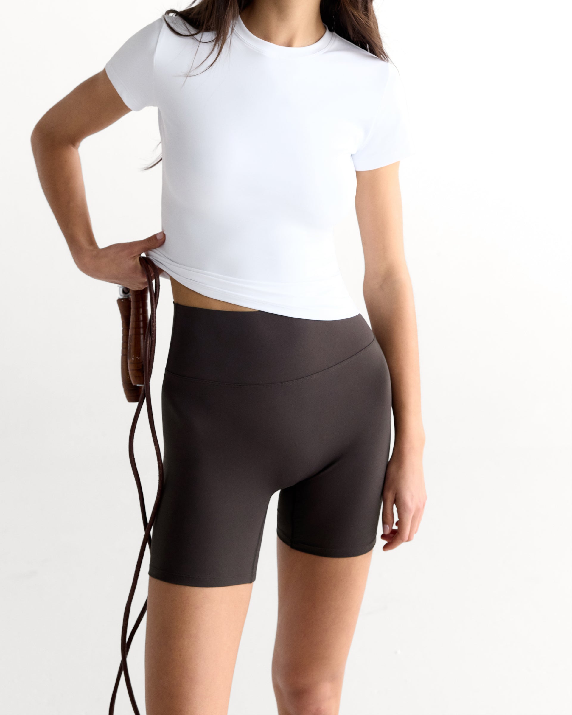 Ultimate Crop Shorts - Coffee Bean