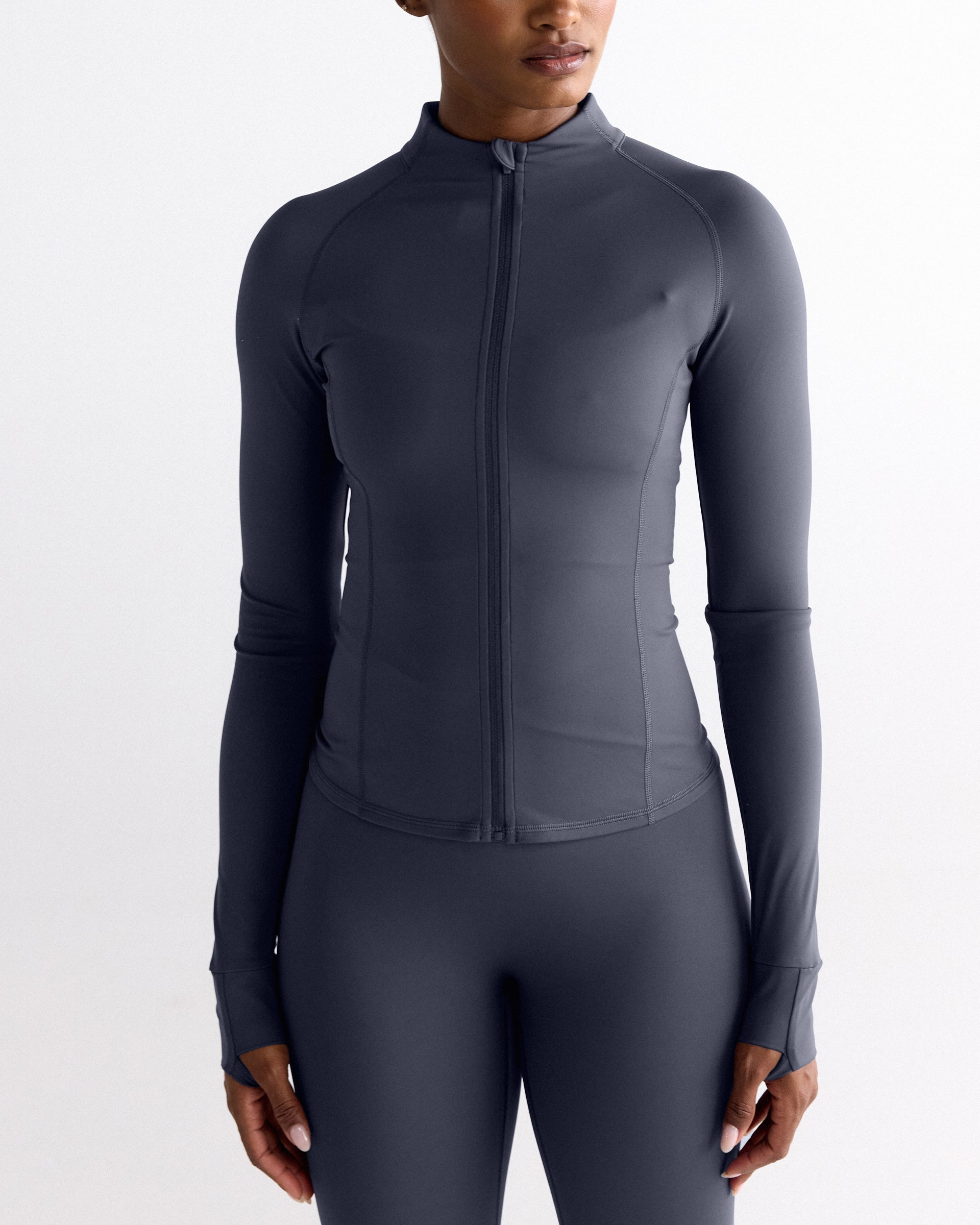 Ultimate Long Sleeve Zip Up Top - Midnight Blue – Adanola