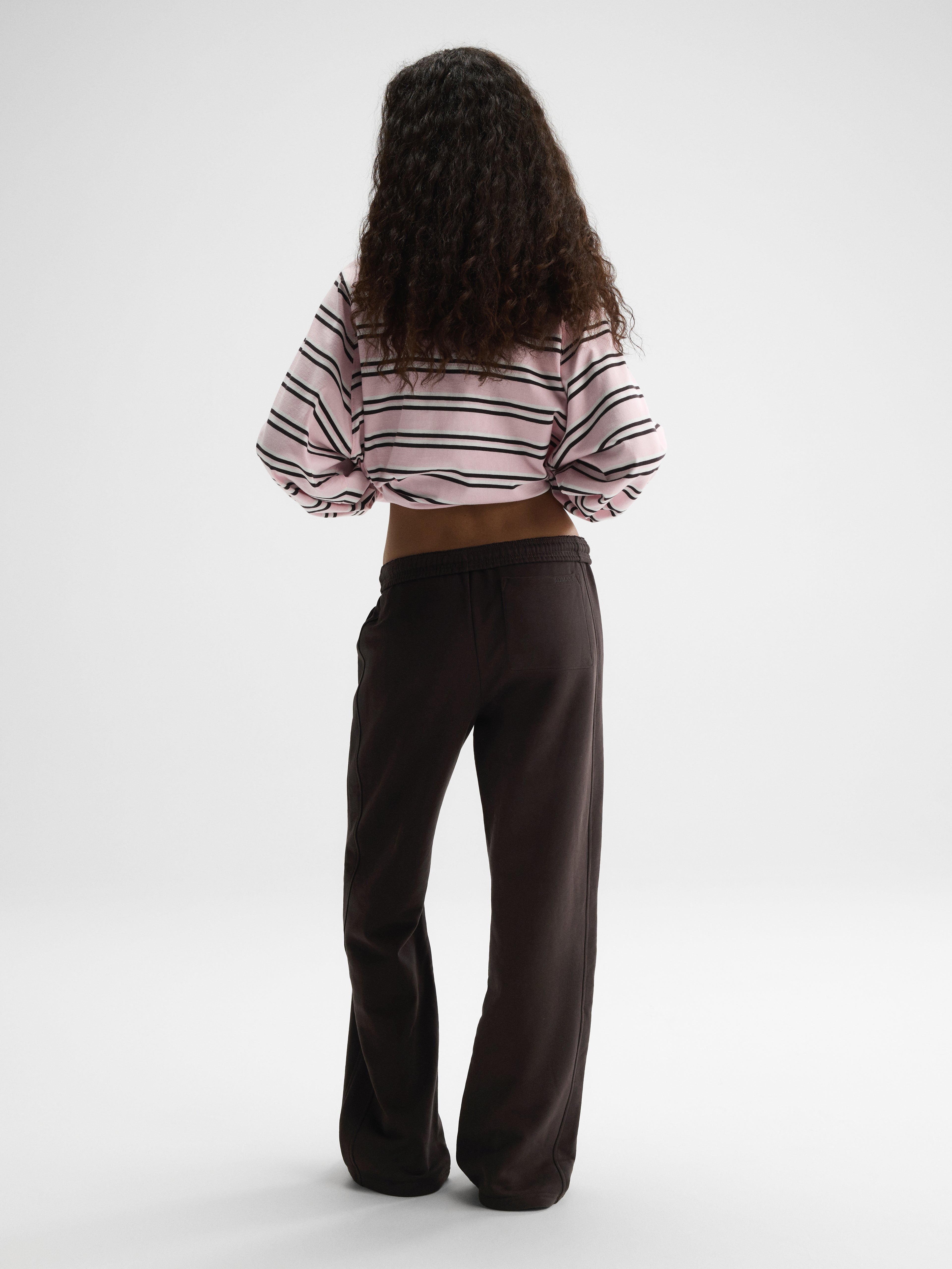 Branded Straight Leg Sweatpants - Coffee Bean