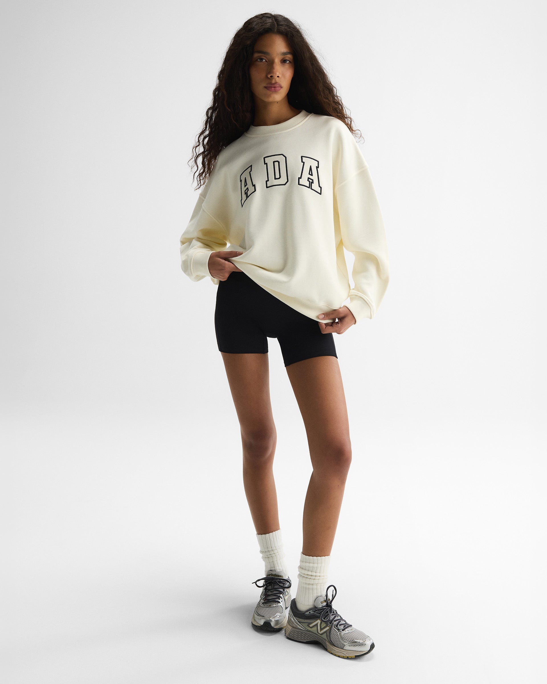 ADA Oversized Sweatshirt - Marshmallow White/Midnight Blue