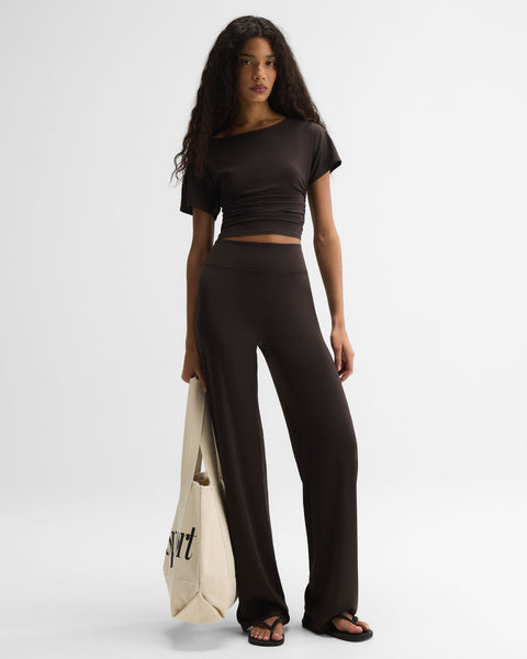 Women's Straight Leg Yoga Pants - Coffee Bean | Adanola – Adanola
