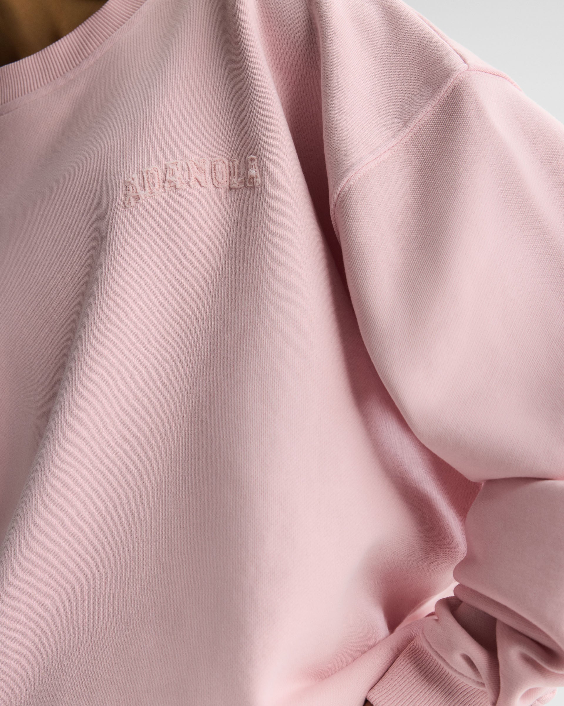 Varsity Applique Washed Oversized Sweatshirt - Soft Pink