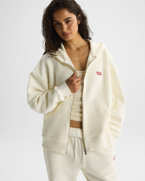 Women's Zip Through Hoodie - White | Adanola – Adanola