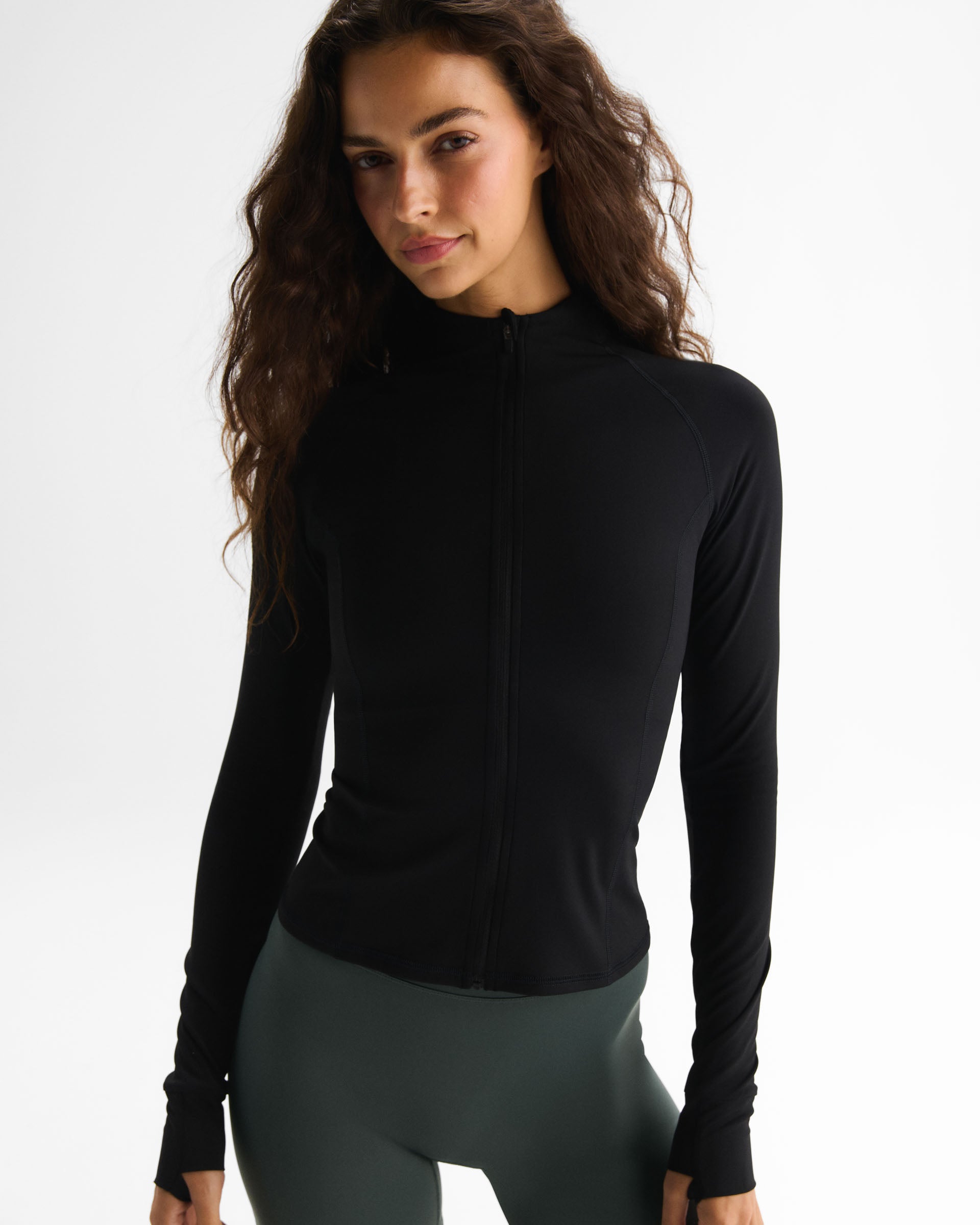 Ultimate Long Sleeve Zip Up Top - Black – Adanola