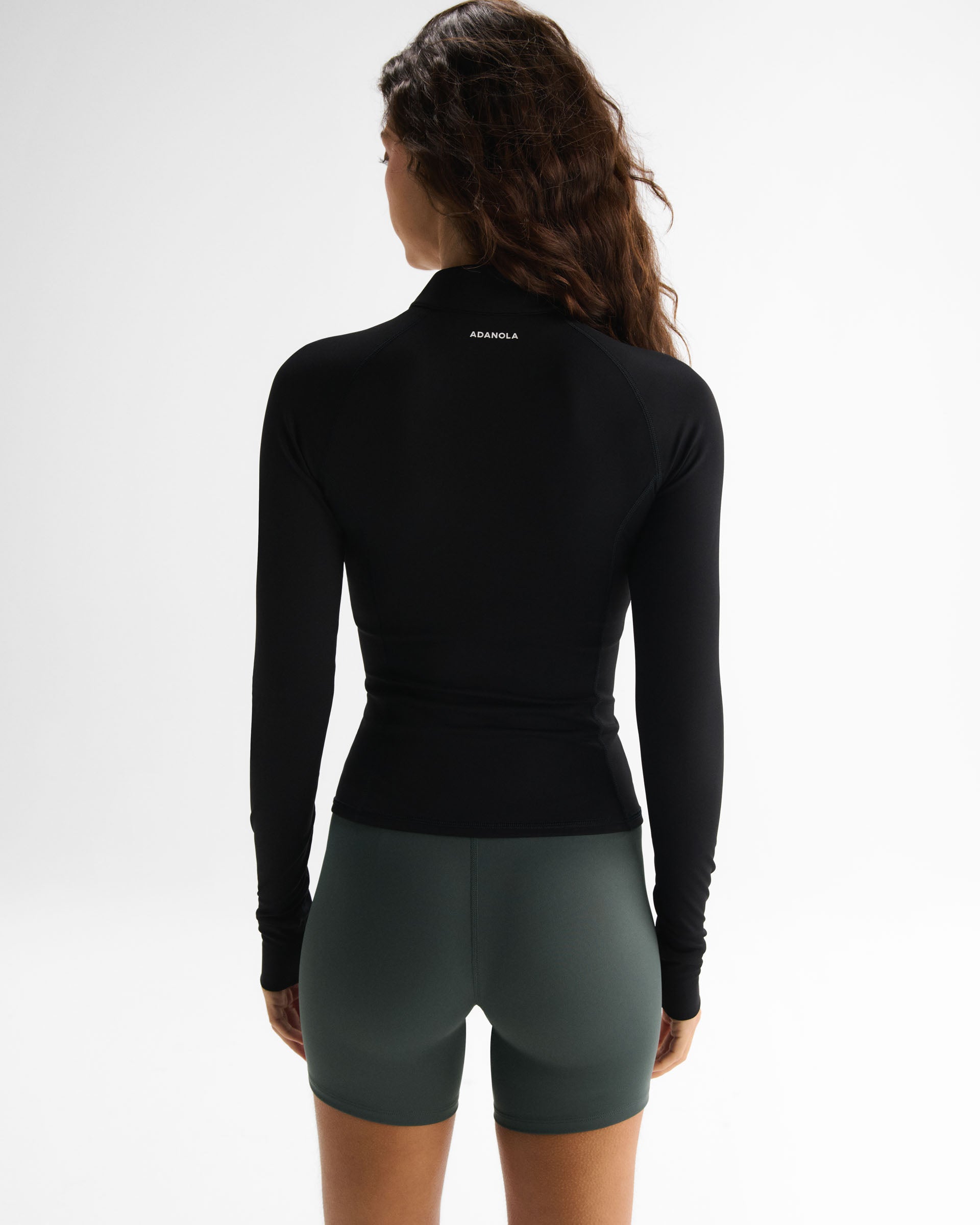 Ultimate Long Sleeve Zip Up Top - Black – Adanola