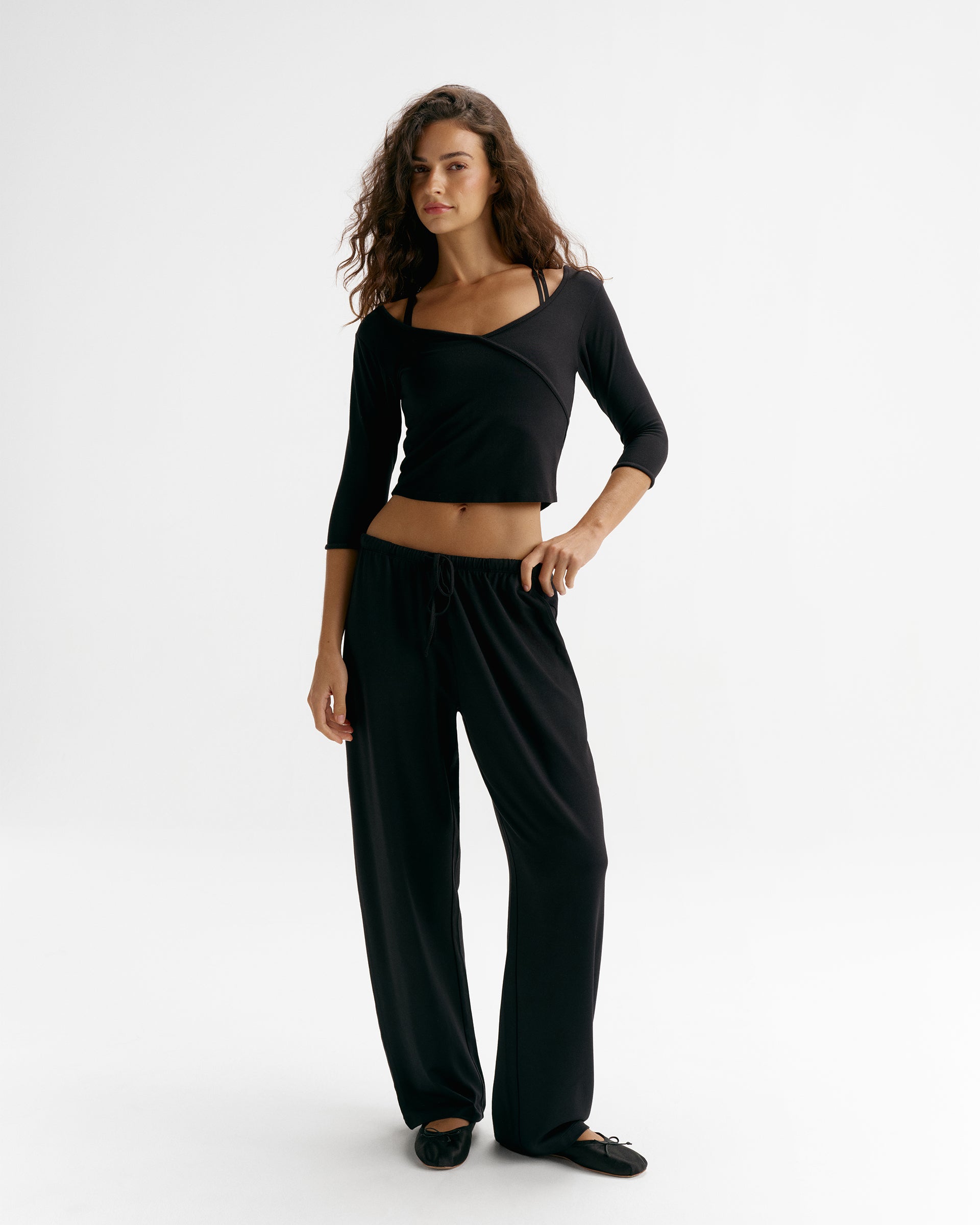 Women's Modal Soft Lounge Trousers - Black | Adanola – Adanola