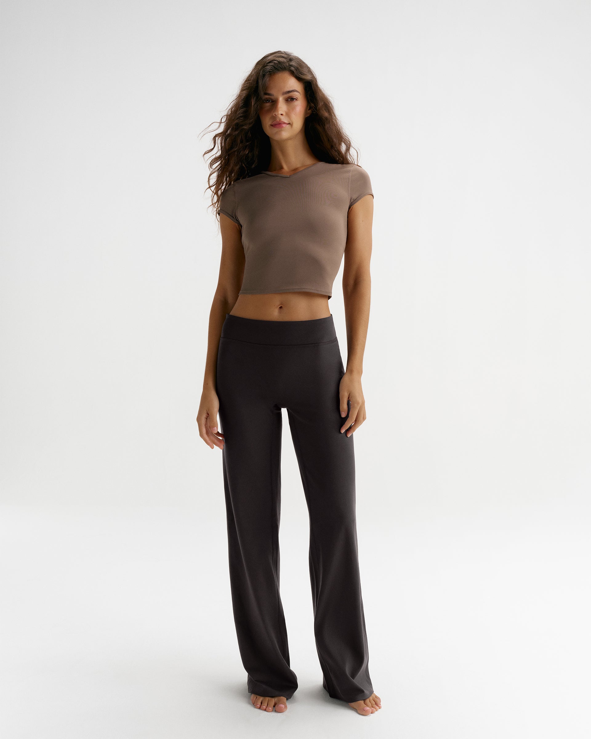 Low Rise Yoga Pants - Coffee Bean