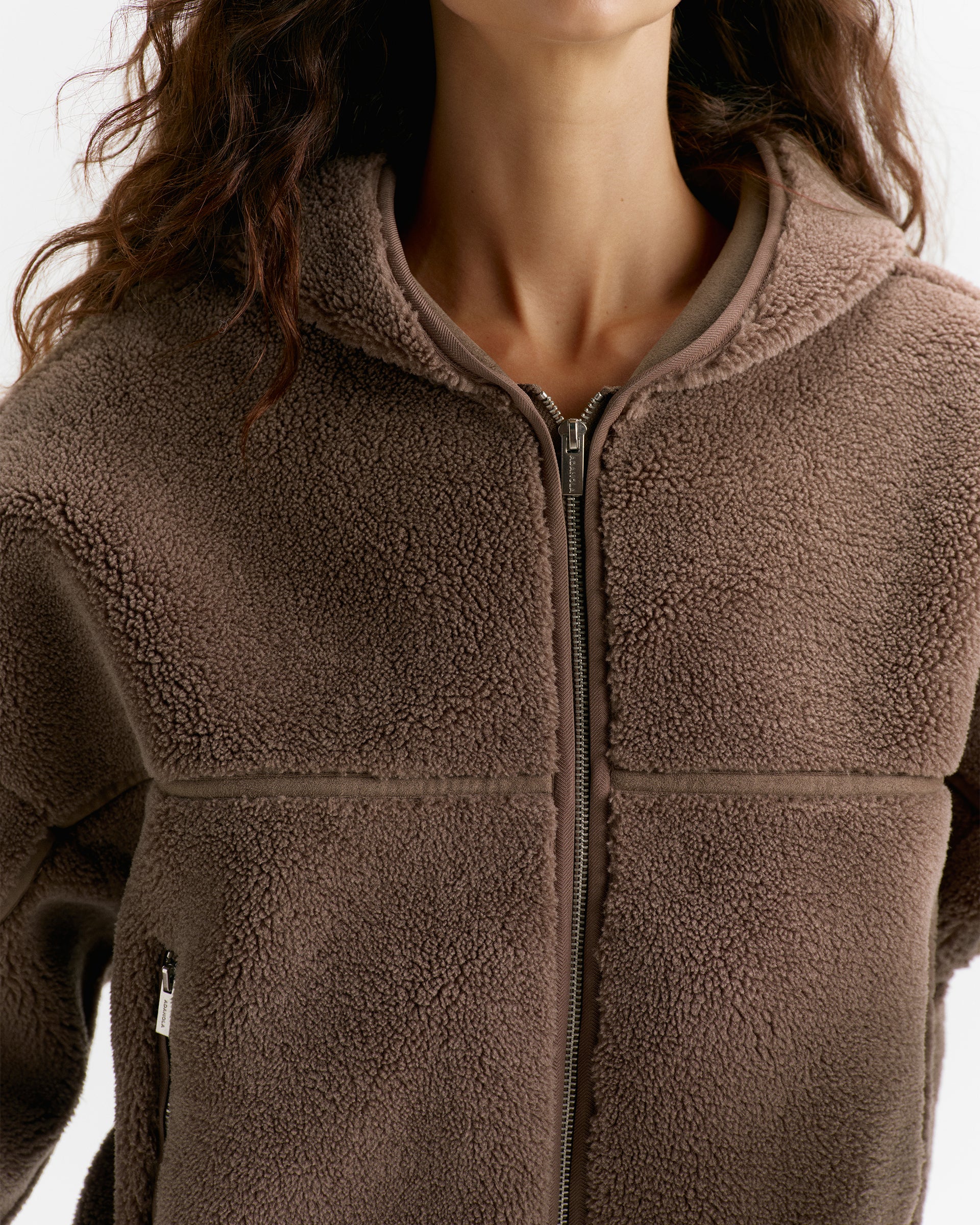 Hooded Yoke Seam Fleece - Mink Brown