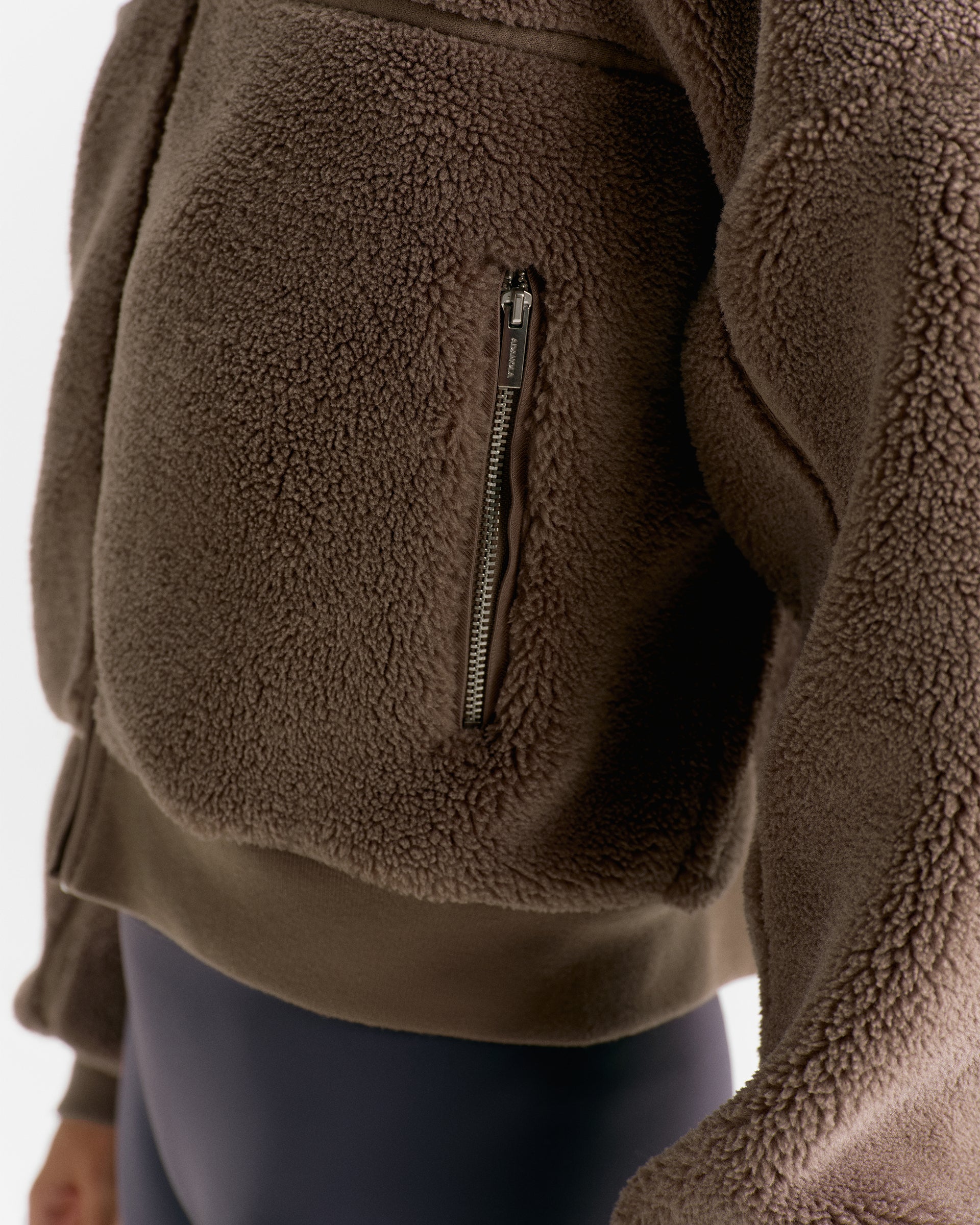 Hooded Yoke Seam Fleece - Mink Brown