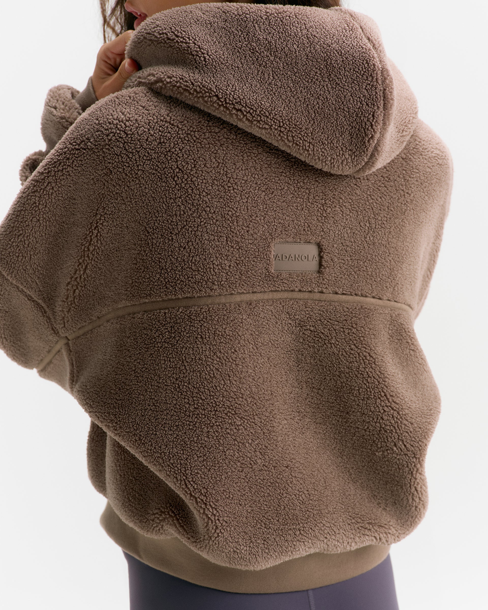 Hooded Yoke Seam Fleece - Mink Brown