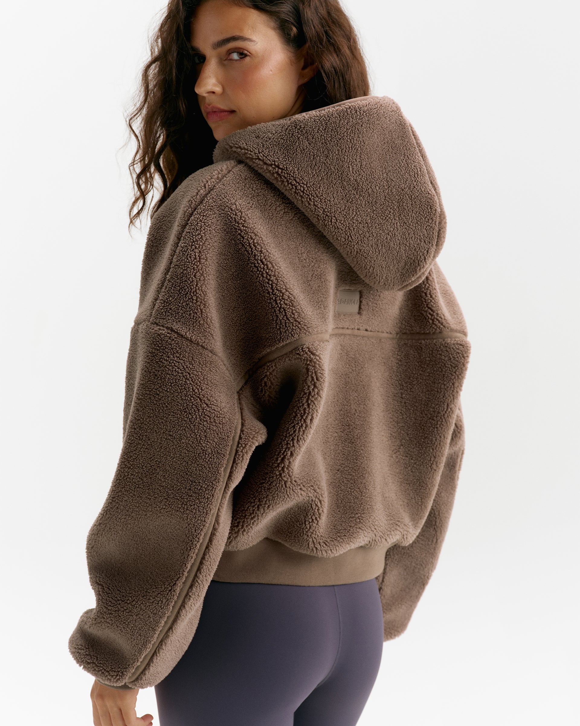 Hooded Yoke Seam Fleece - Mink Brown