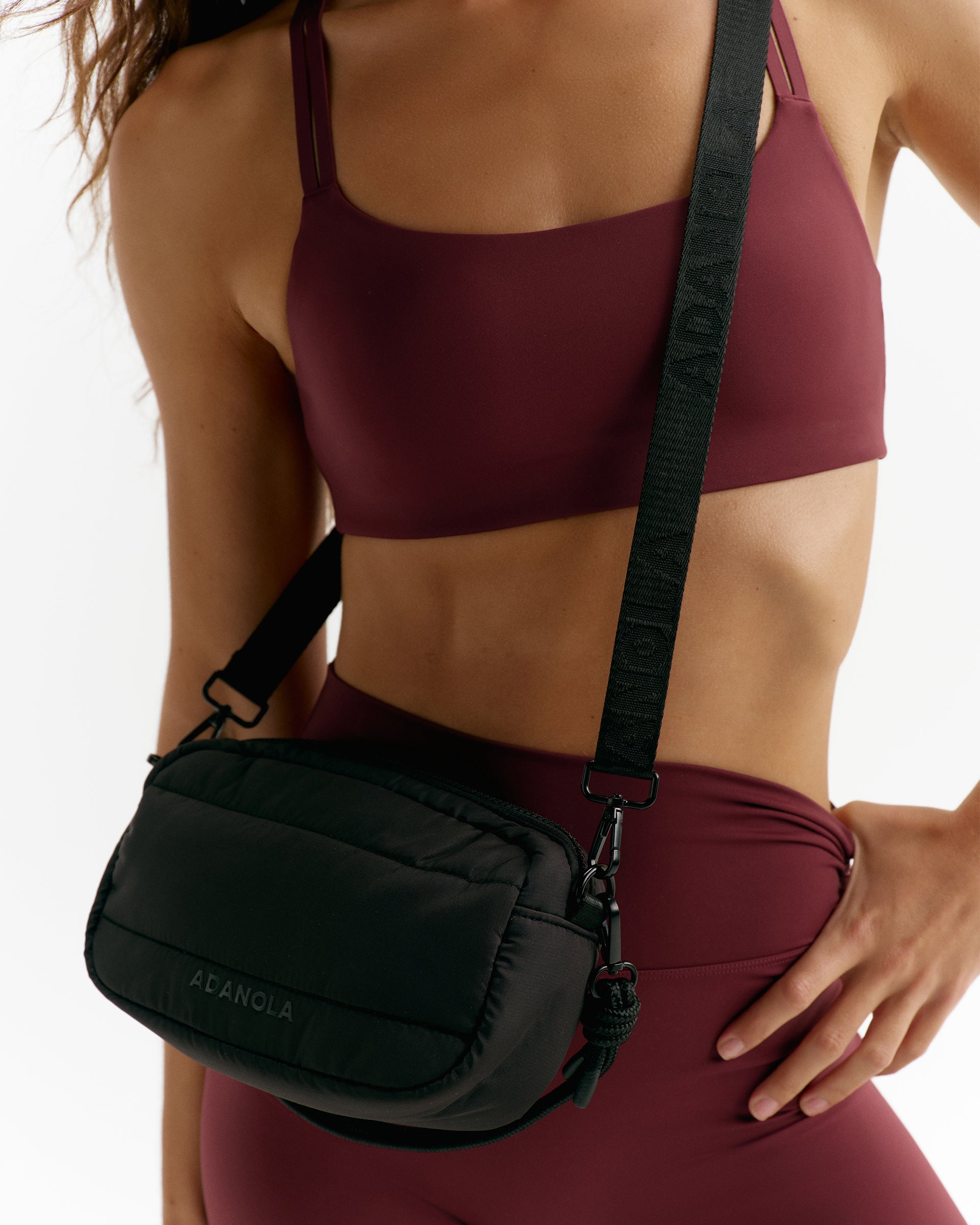 Small Branded Multi-Strap Bag - Black