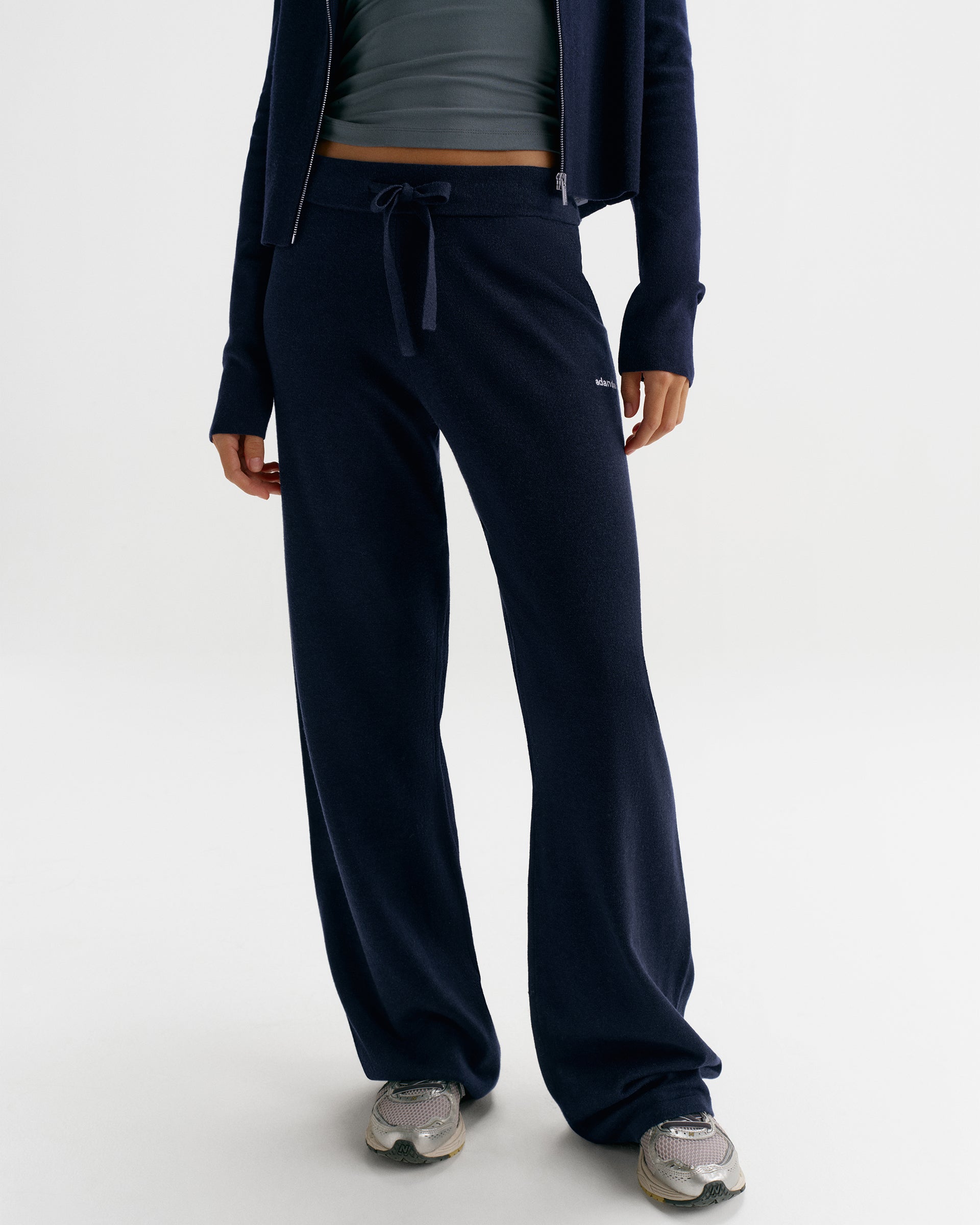 Adanola Knit Straight Leg Trousers - Navy Blue