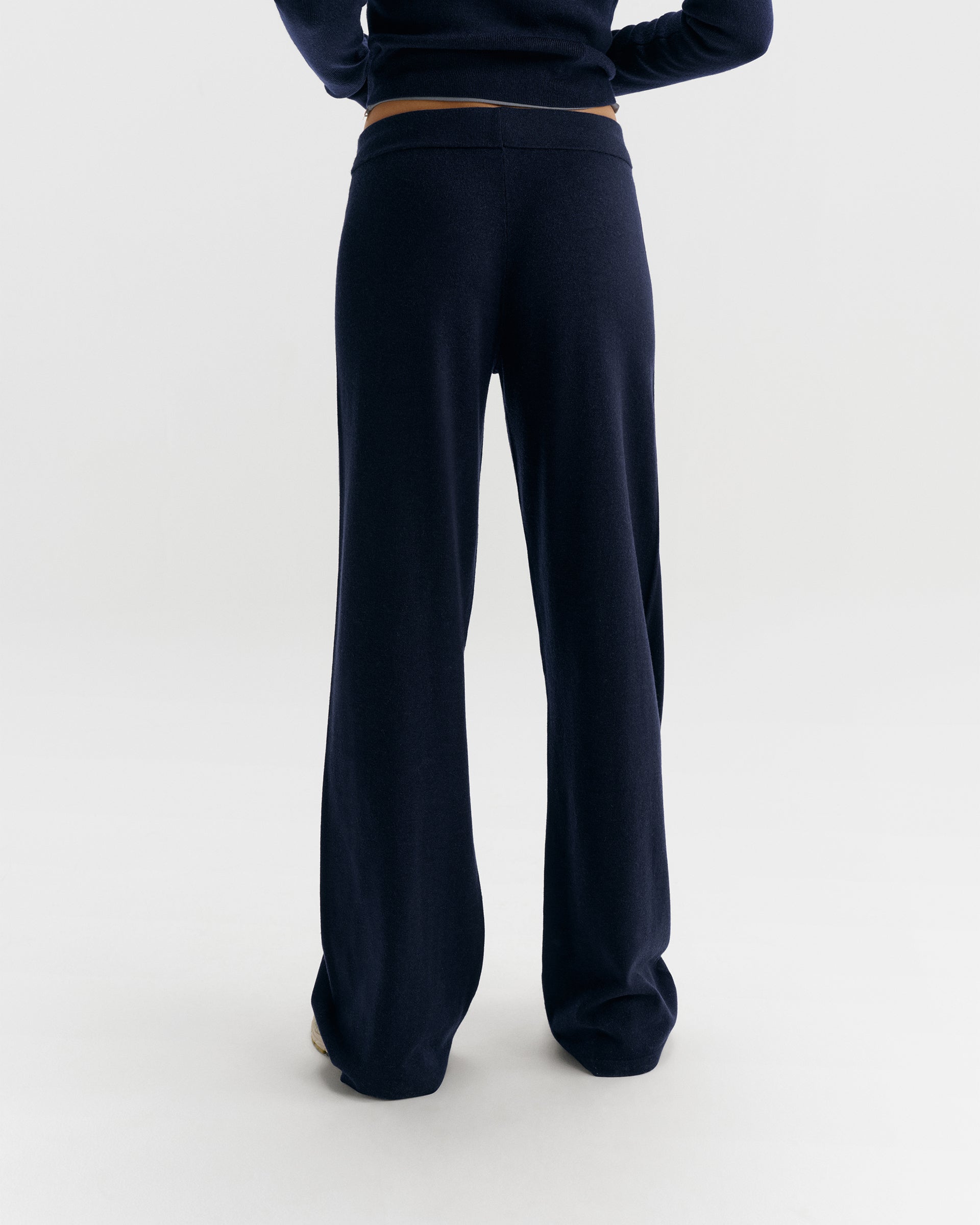 Adanola Knit Straight Leg Trousers - Navy Blue