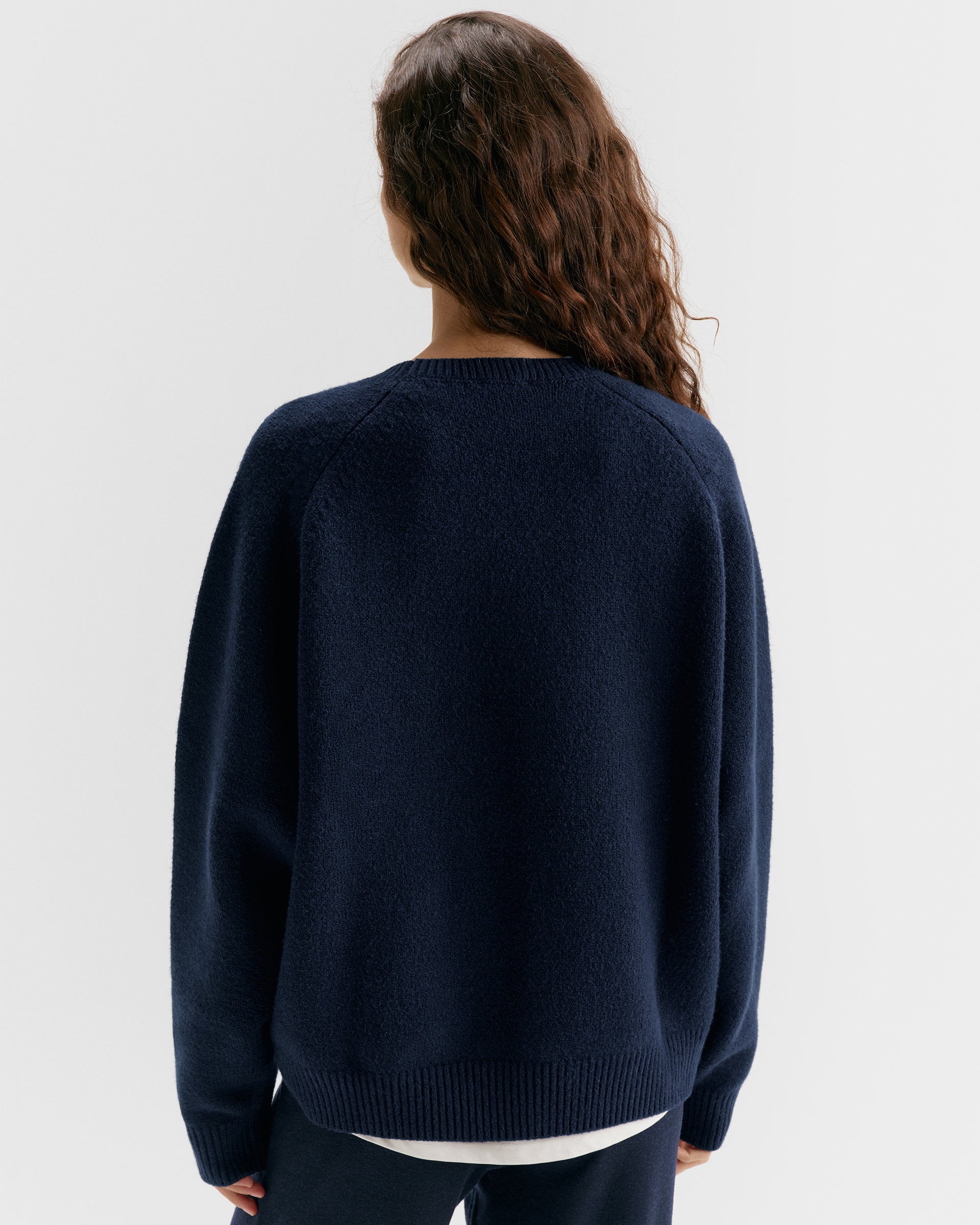 Chest Adanola Oversized Knit Sweatshirt - Navy Blue