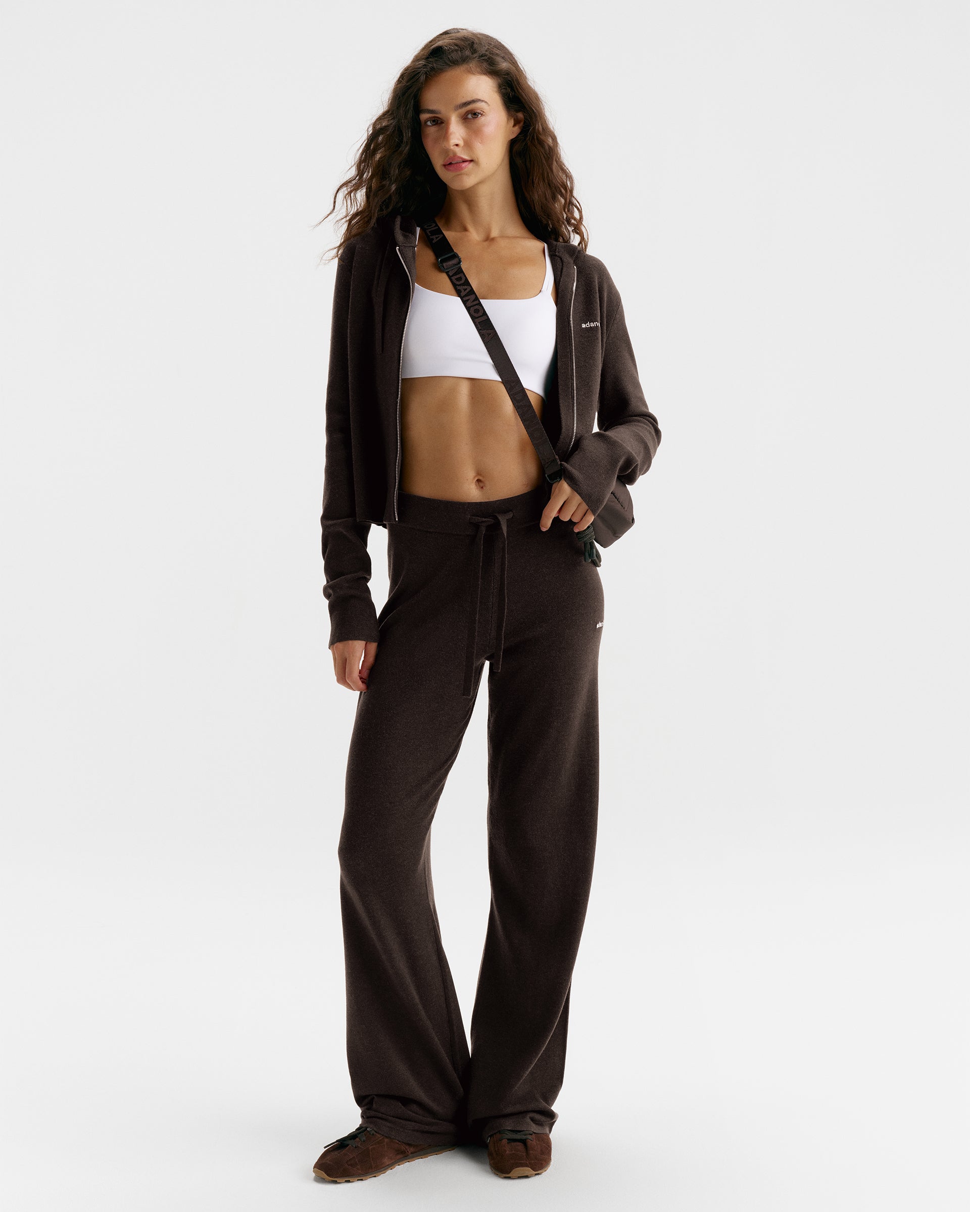 Adanola Knit Straight Leg Trousers - Coffee Bean