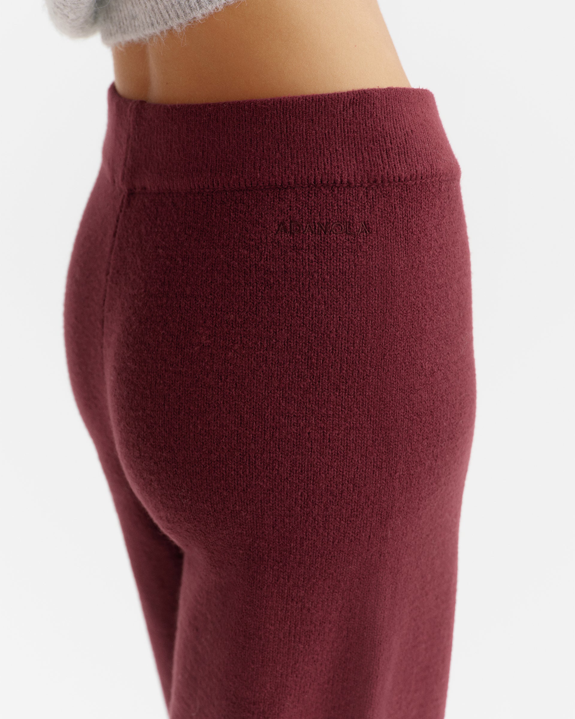 Knit Straight Leg Sweatpants - Damson Red