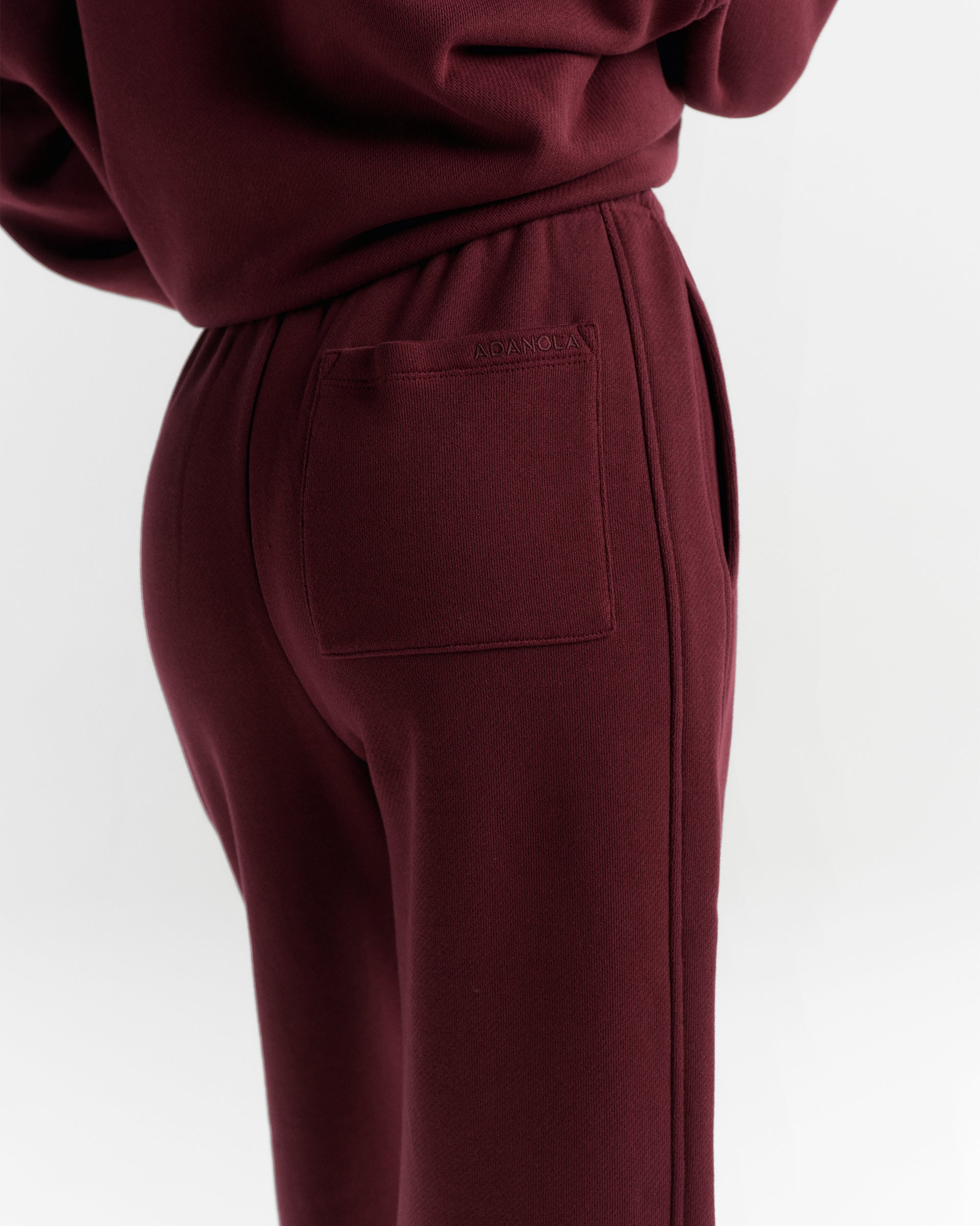 Classic Adanola Straight Leg Sweatpants - Damson Red