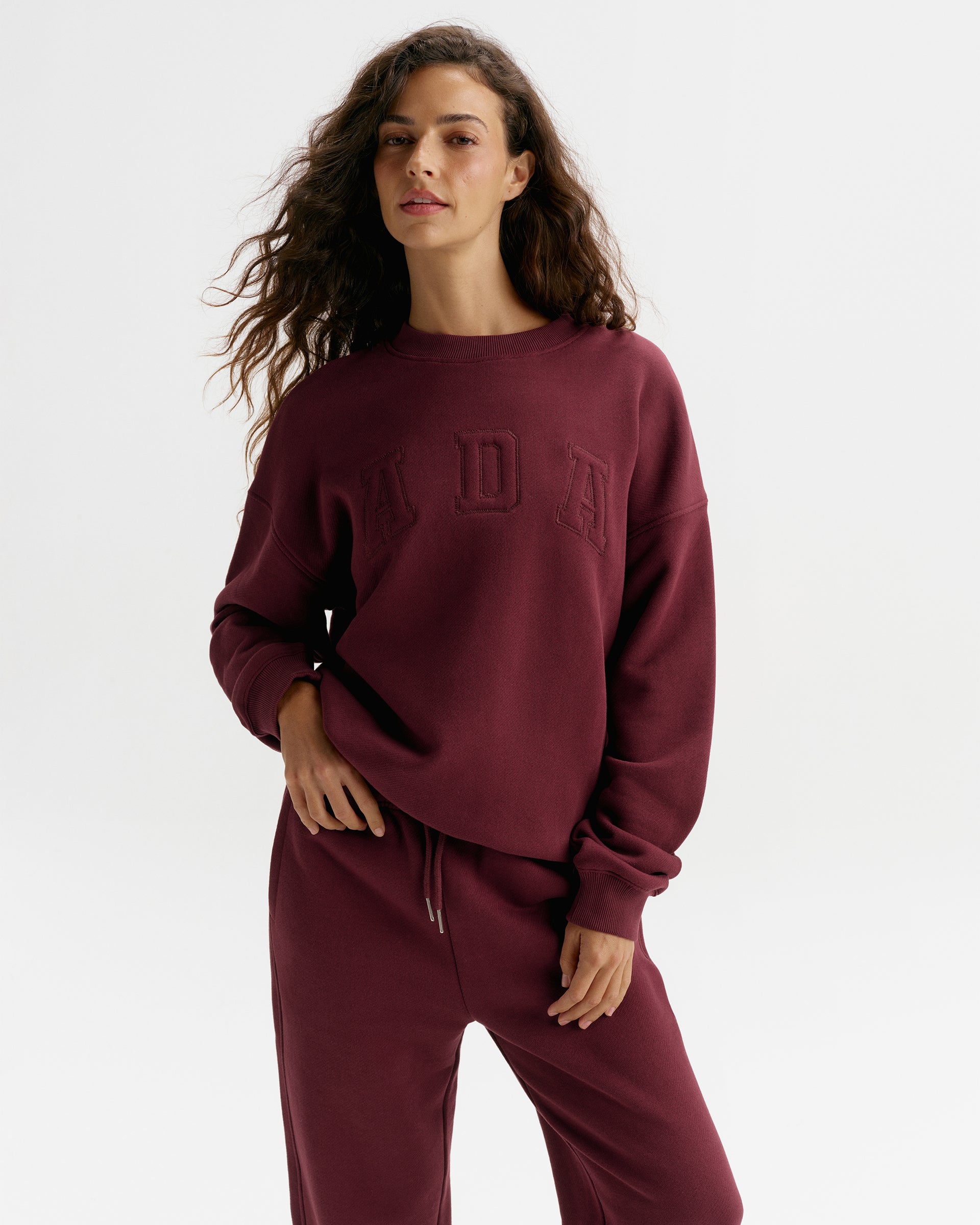 Classic ADA Oversized Sweatshirt - Damson Red