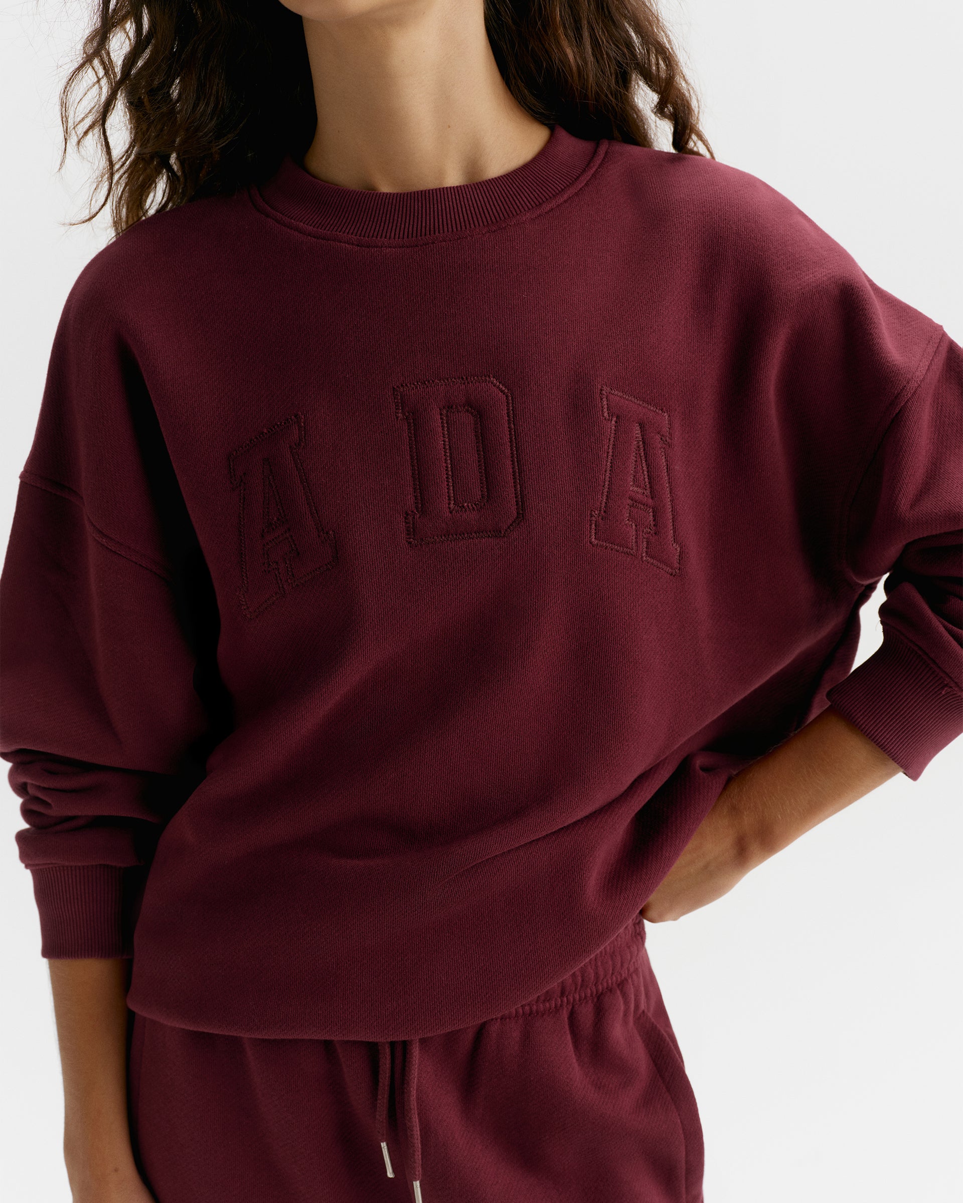 Classic ADA Oversized Sweatshirt - Damson Red