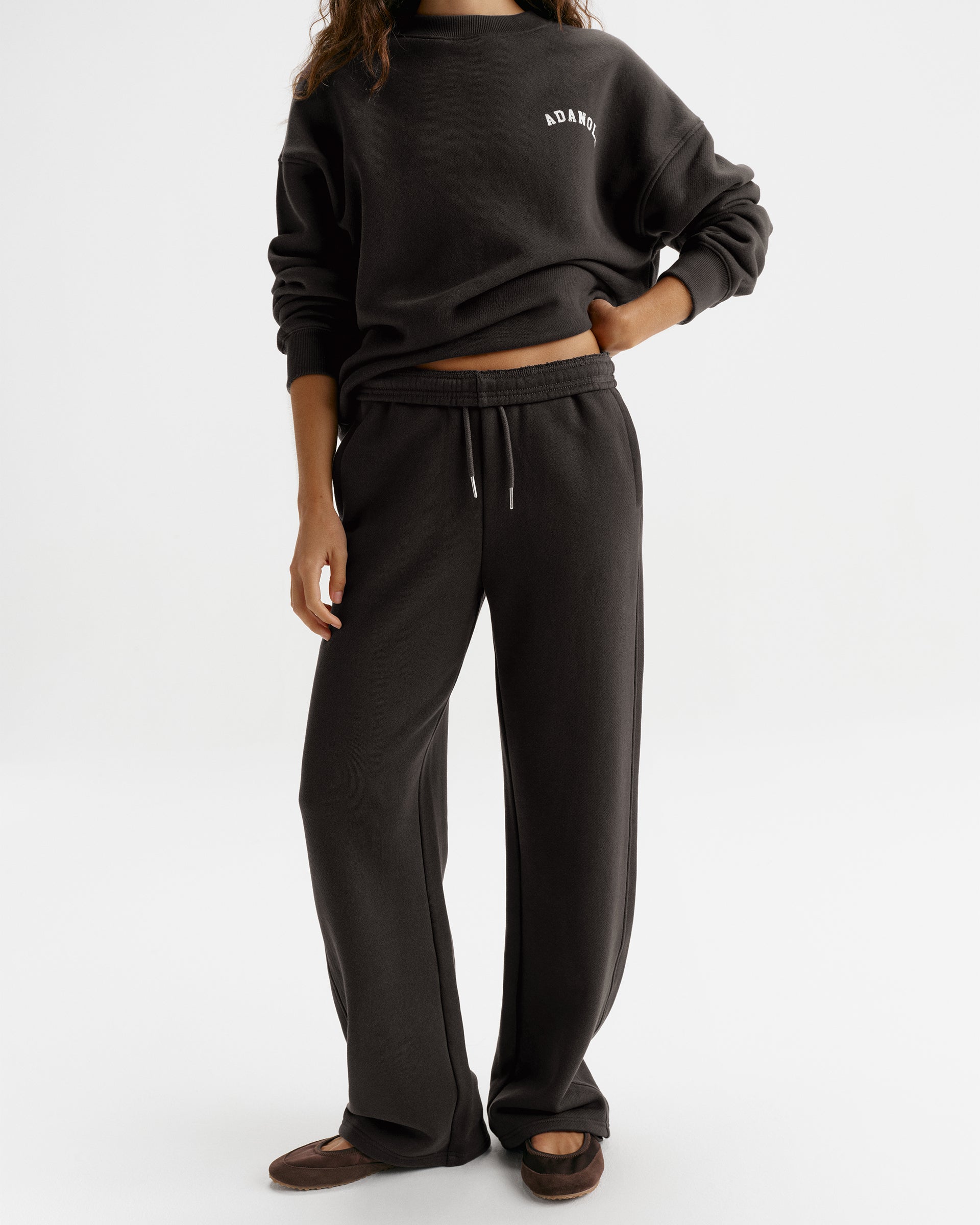 Classic Adanola Straight Leg Sweatpants - Coffee Bean