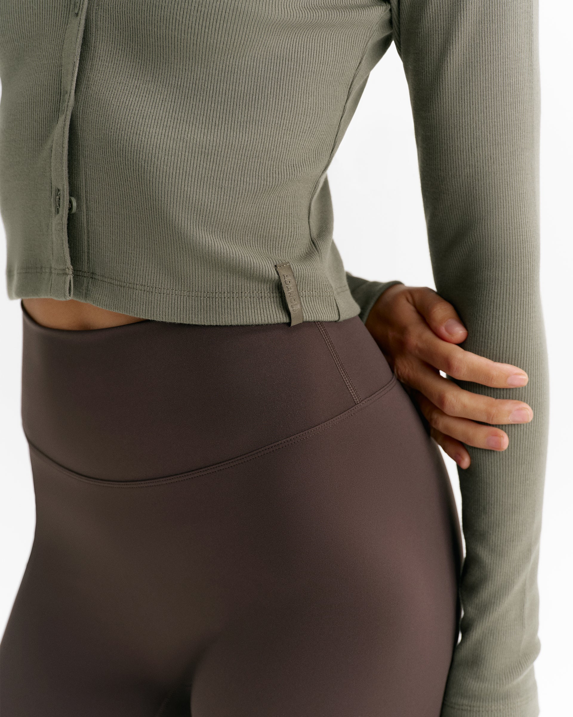 Modal Soft Rib Button Up Cardigan - Olive Green