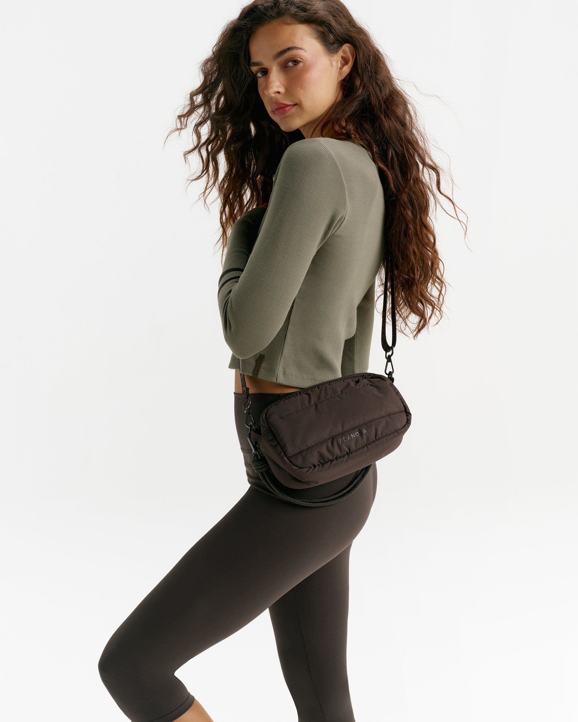 Small Branded Multi-Strap Bag - Coffee Bean