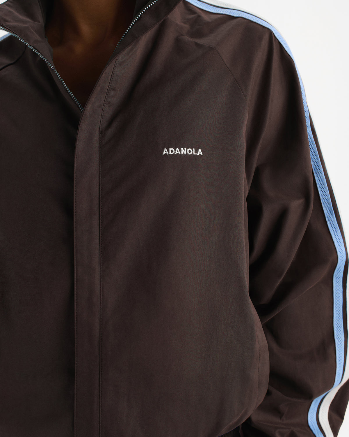 Stripe Detail Track Jacket - Coffee Bean
