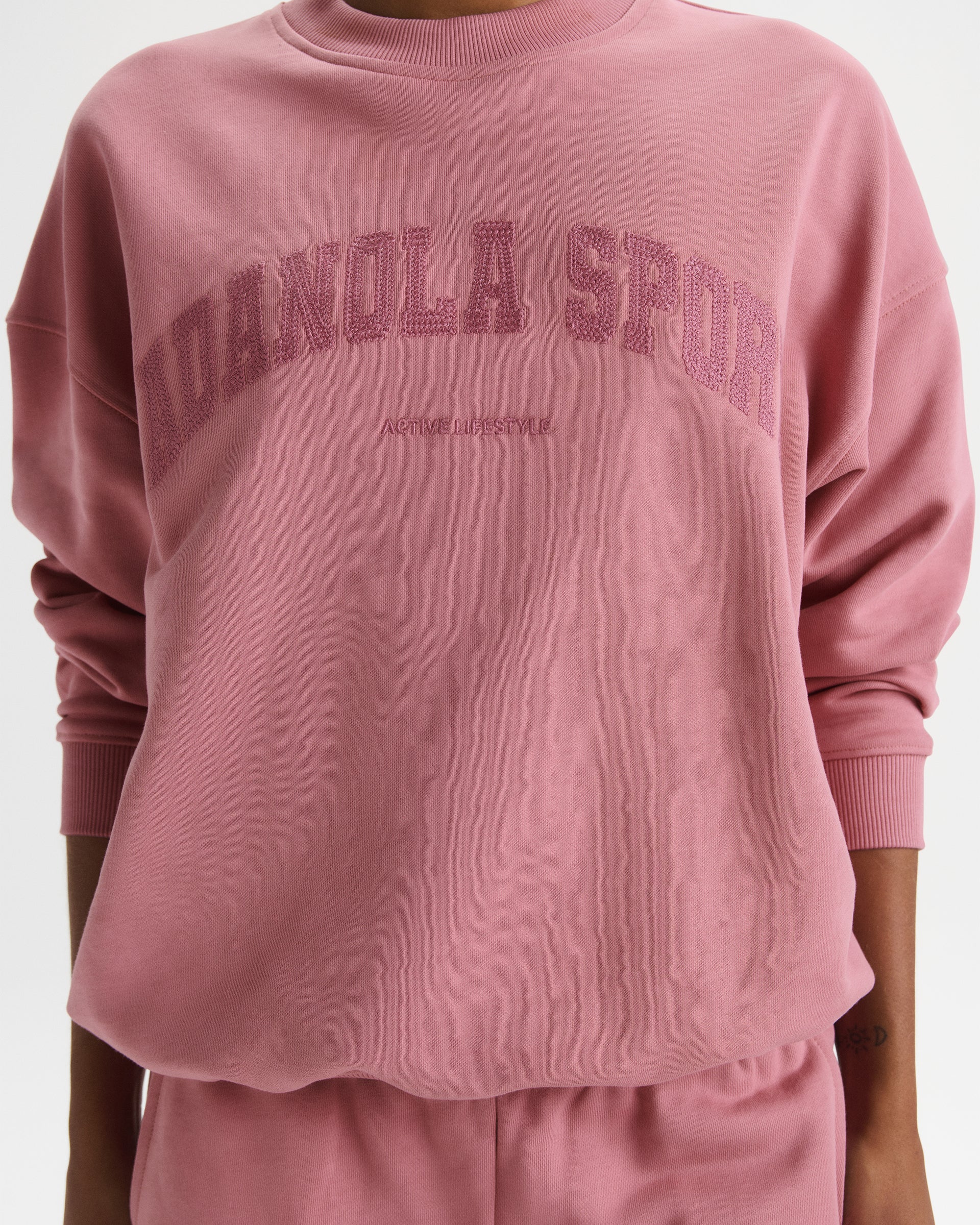 AS Chain Stitch Oversized Sweatshirt - Dusty Pink