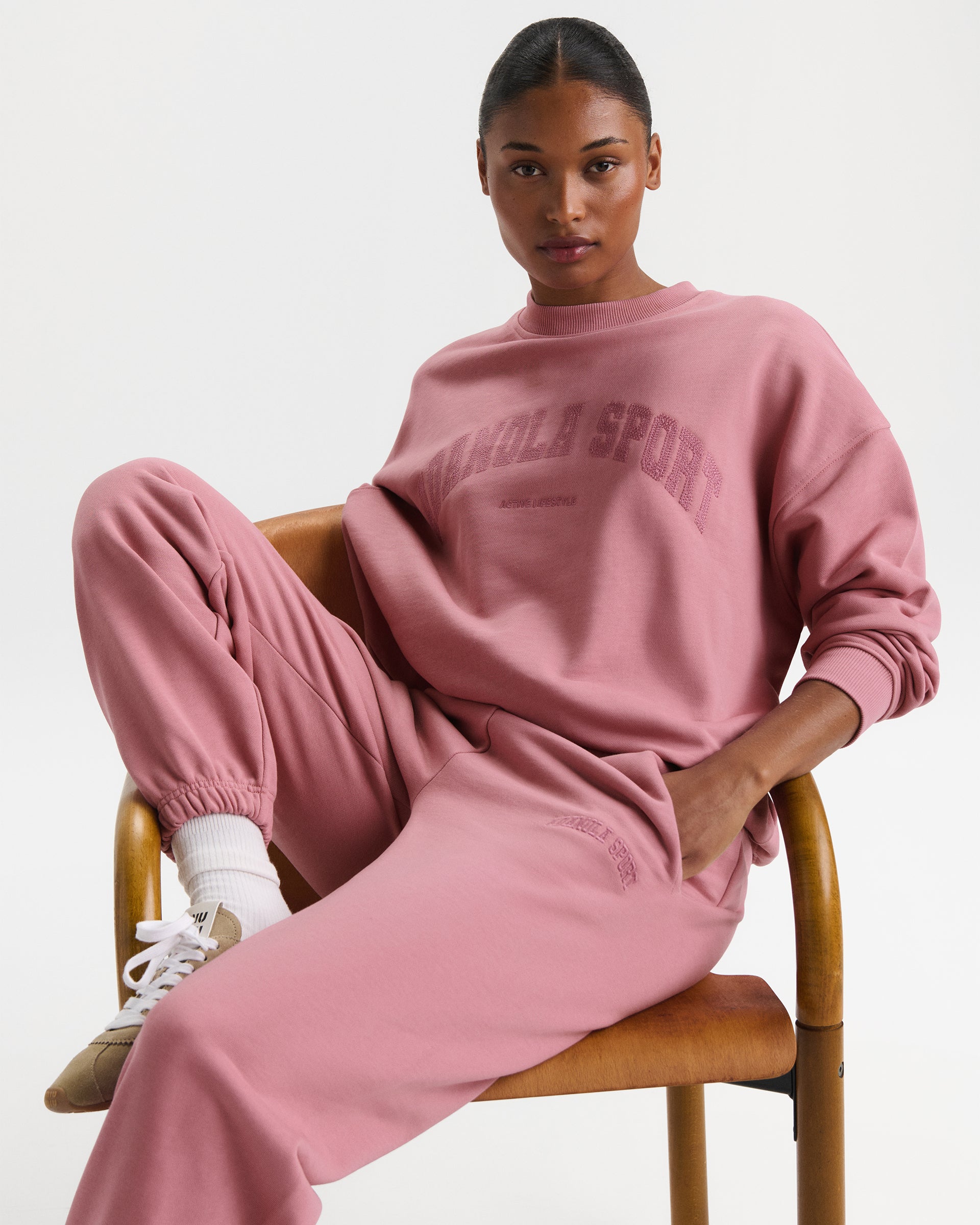AS Chain Stitch Oversized Sweatshirt - Dusty Pink