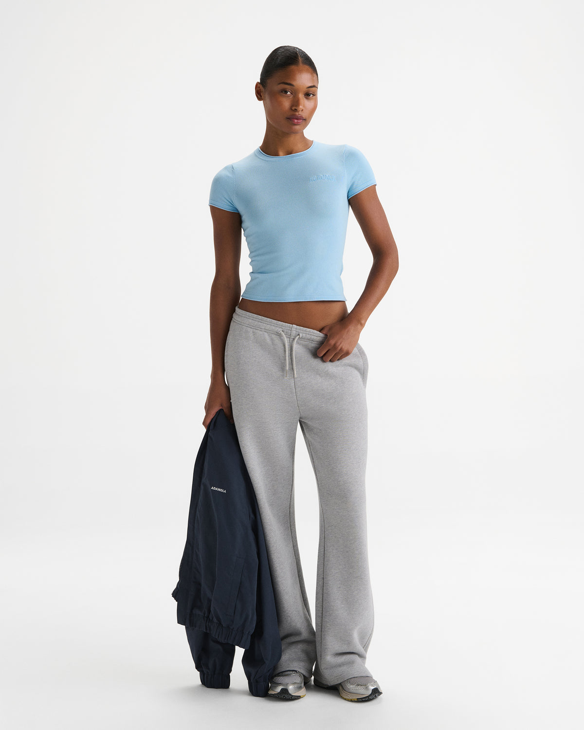 Varsity Knit Crew Neck T-shirt - Light Breeze Blue